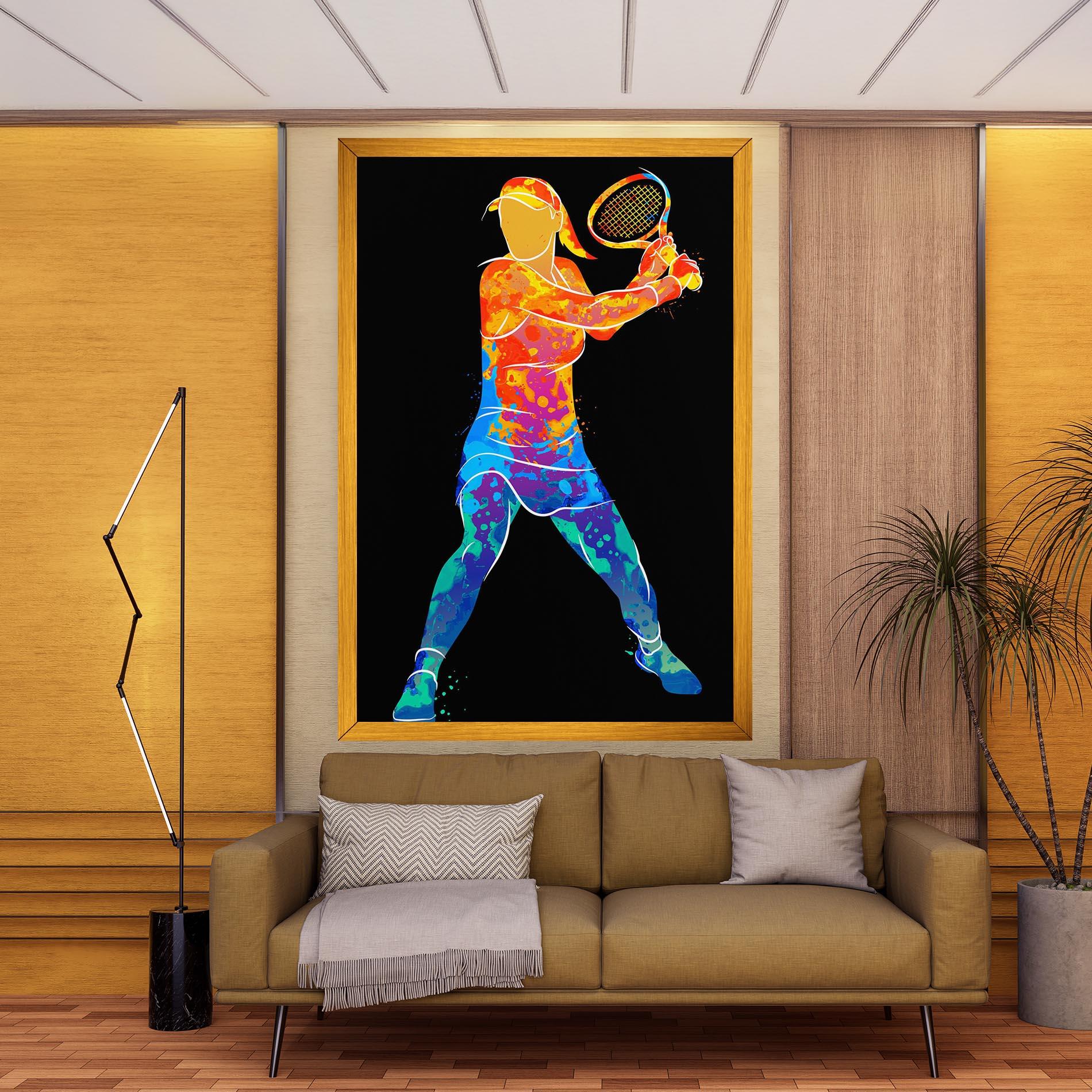 Leinwandbild Green Orange Tennis mockup 9