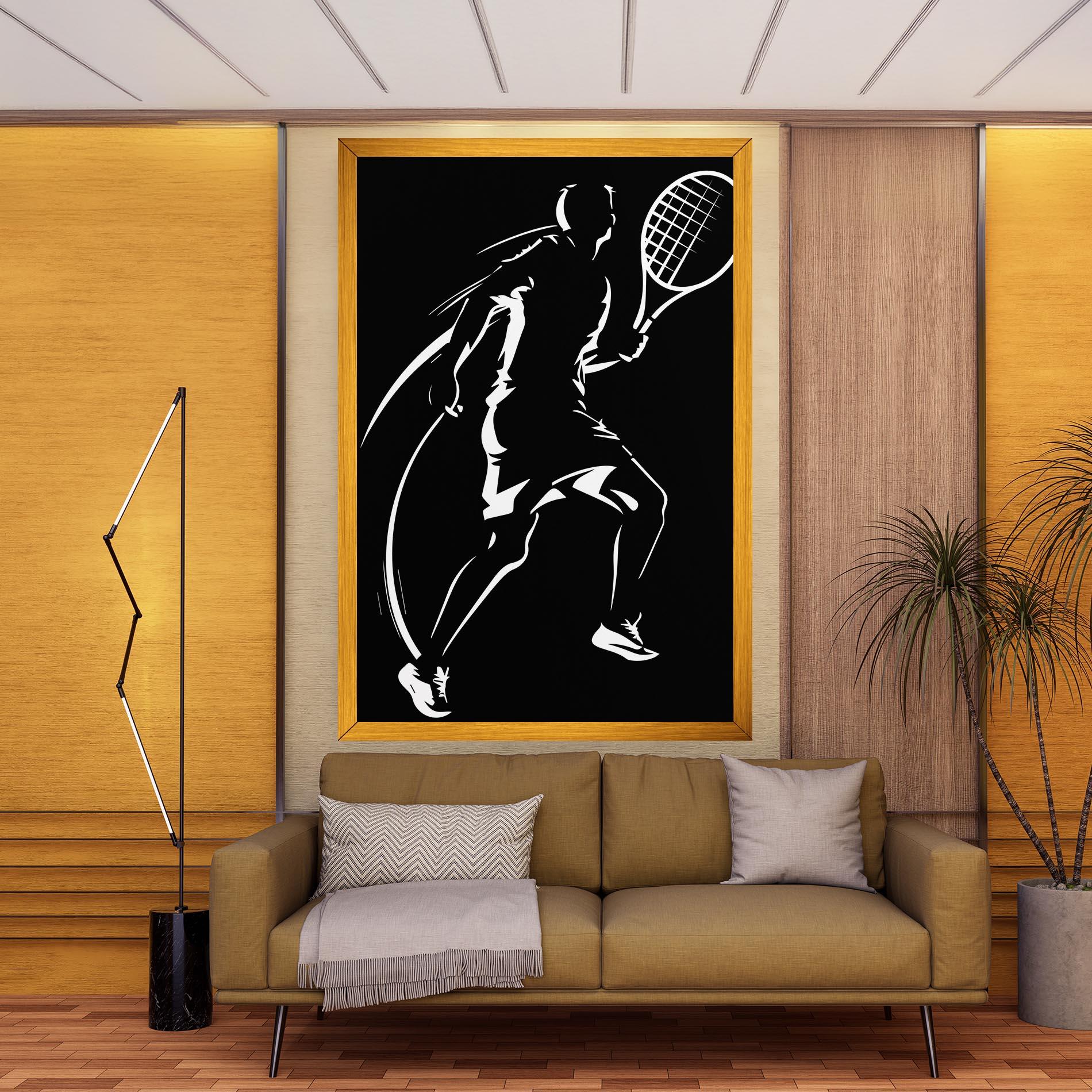 Leinwandbild White Line Tennis mockup 9