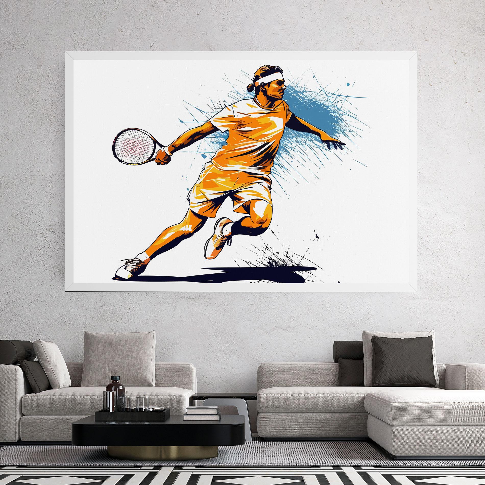 Leinwandbild Orange Blue Tennis mockup 2