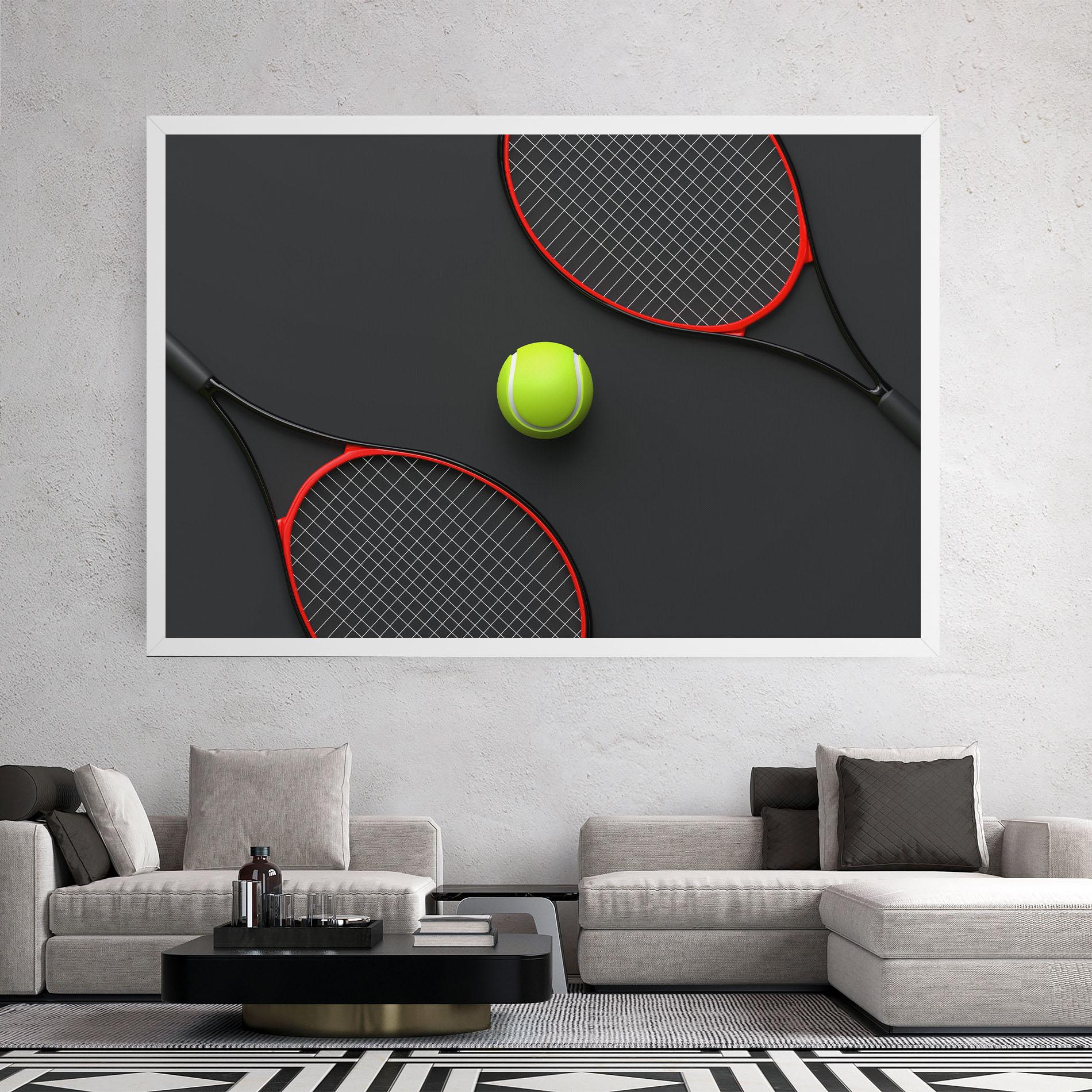 Leinwandbild Red Tennis Rackets mockup 2
