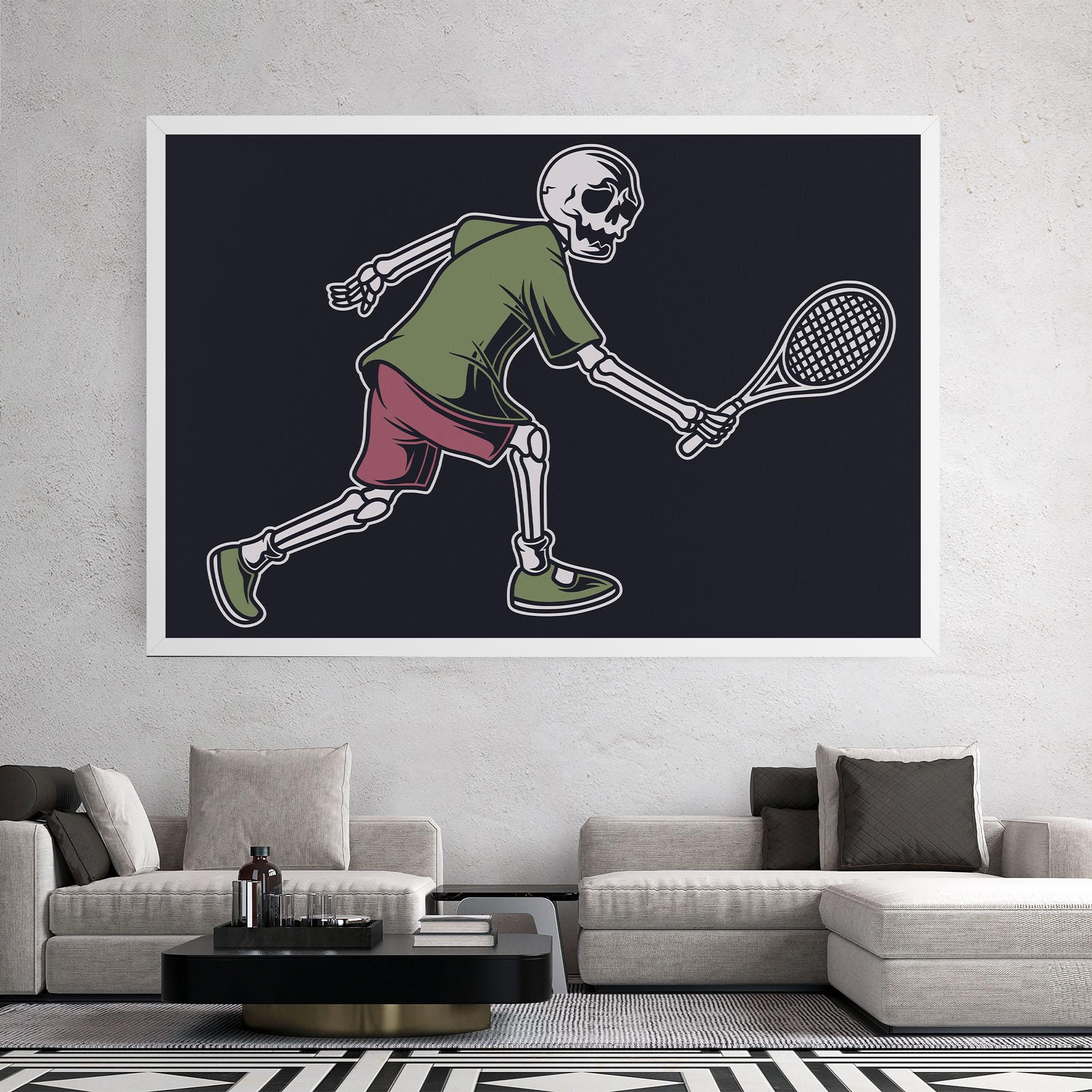 Leinwandbild Skull Tennis mockup 2