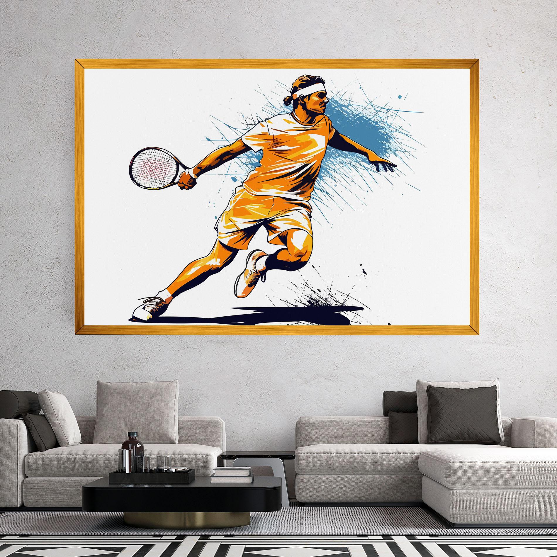 Leinwandbild Orange Blue Tennis mockup 2