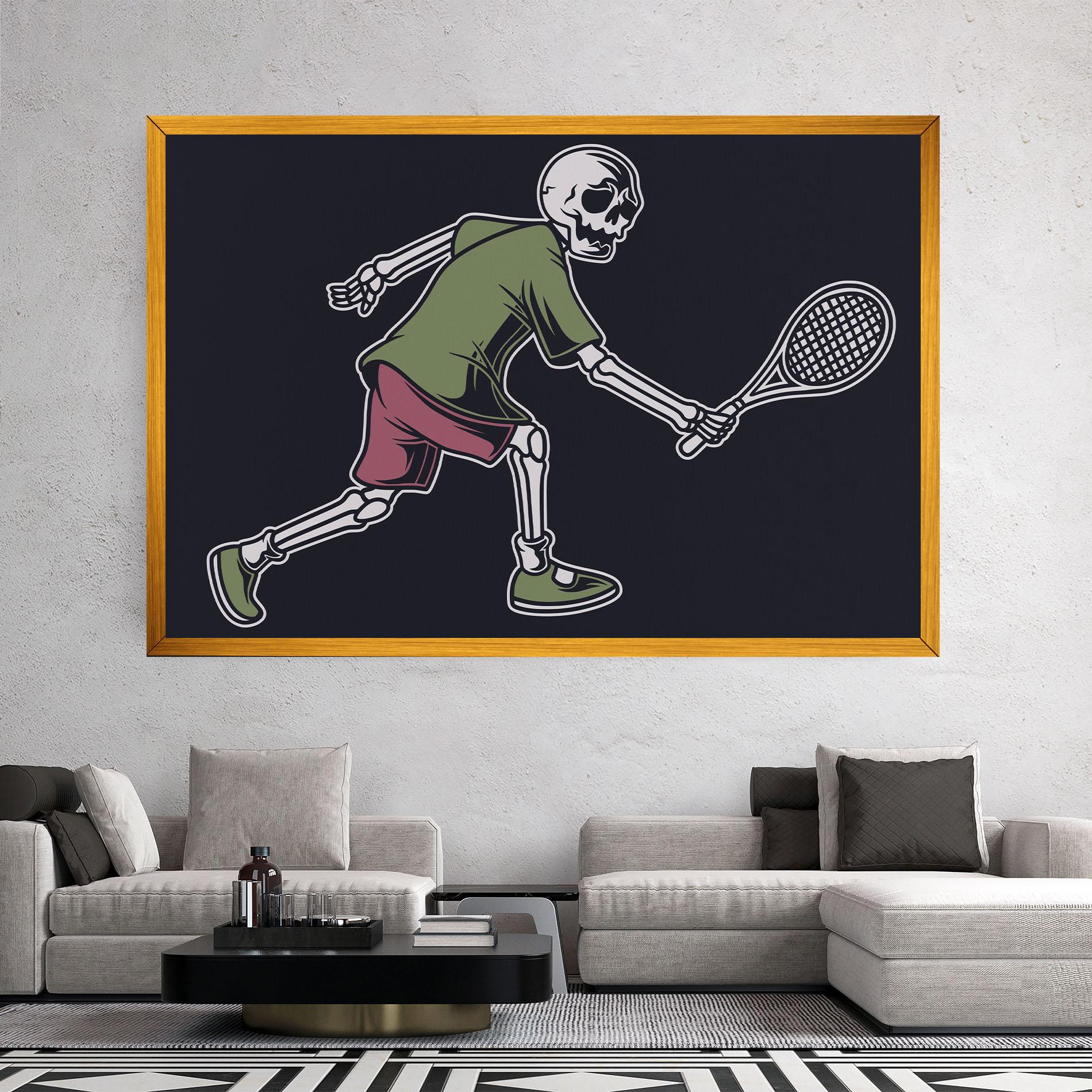Leinwandbild Skull Tennis mockup 2