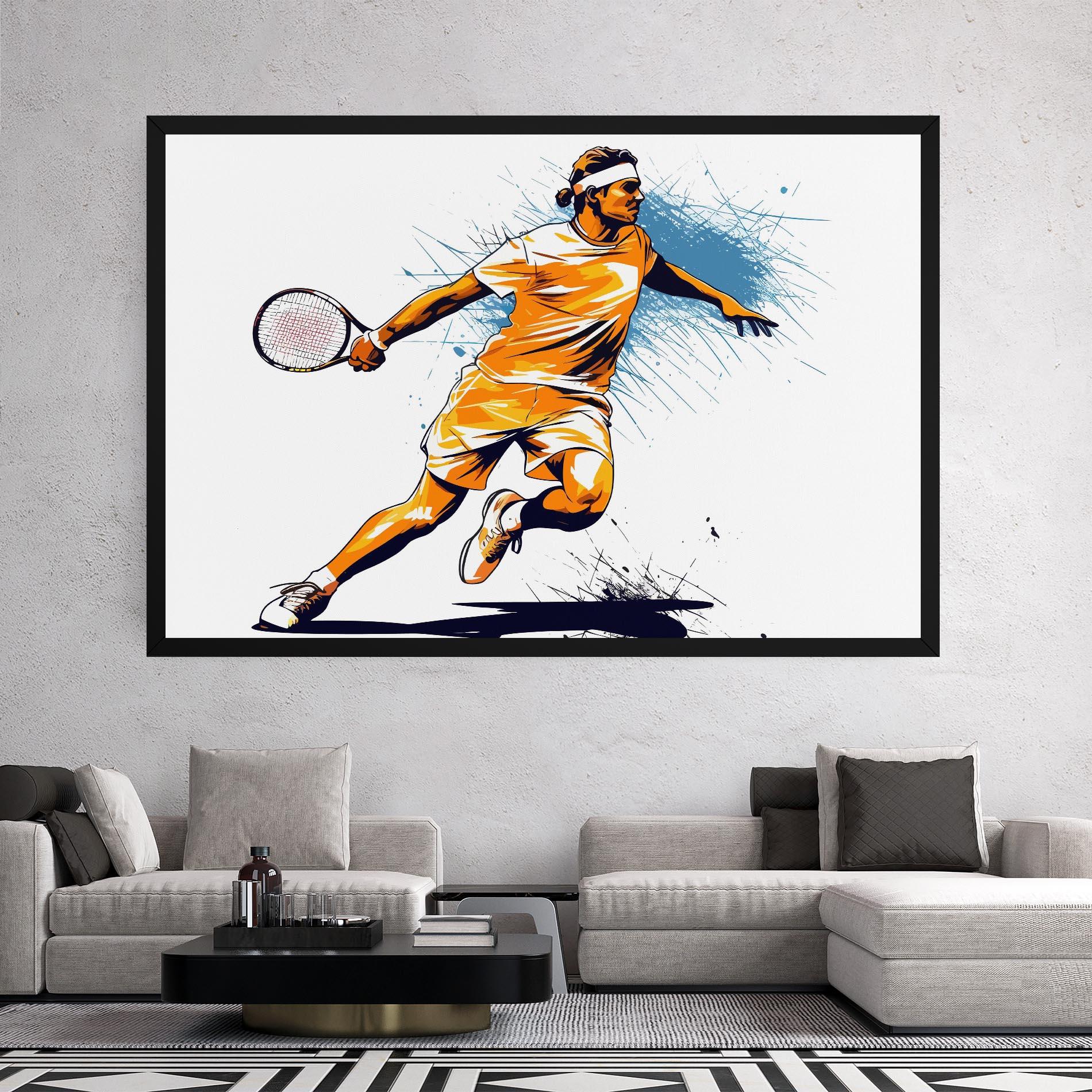 Leinwandbild Orange Blue Tennis mockup 2
