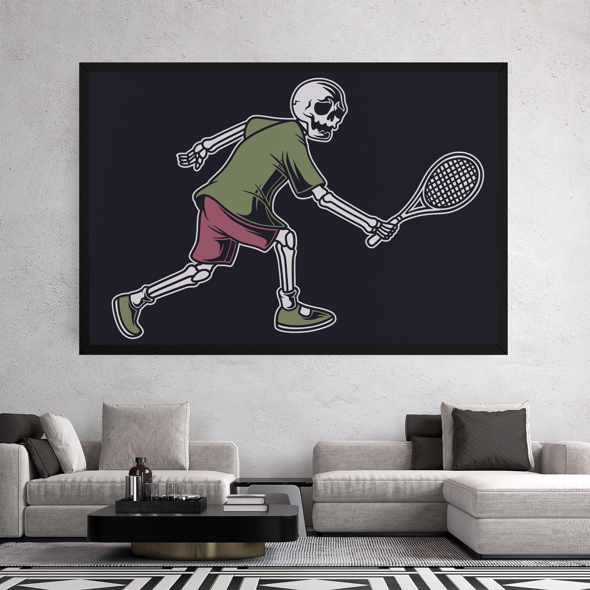 Leinwandbild Skull Tennis mockup 2