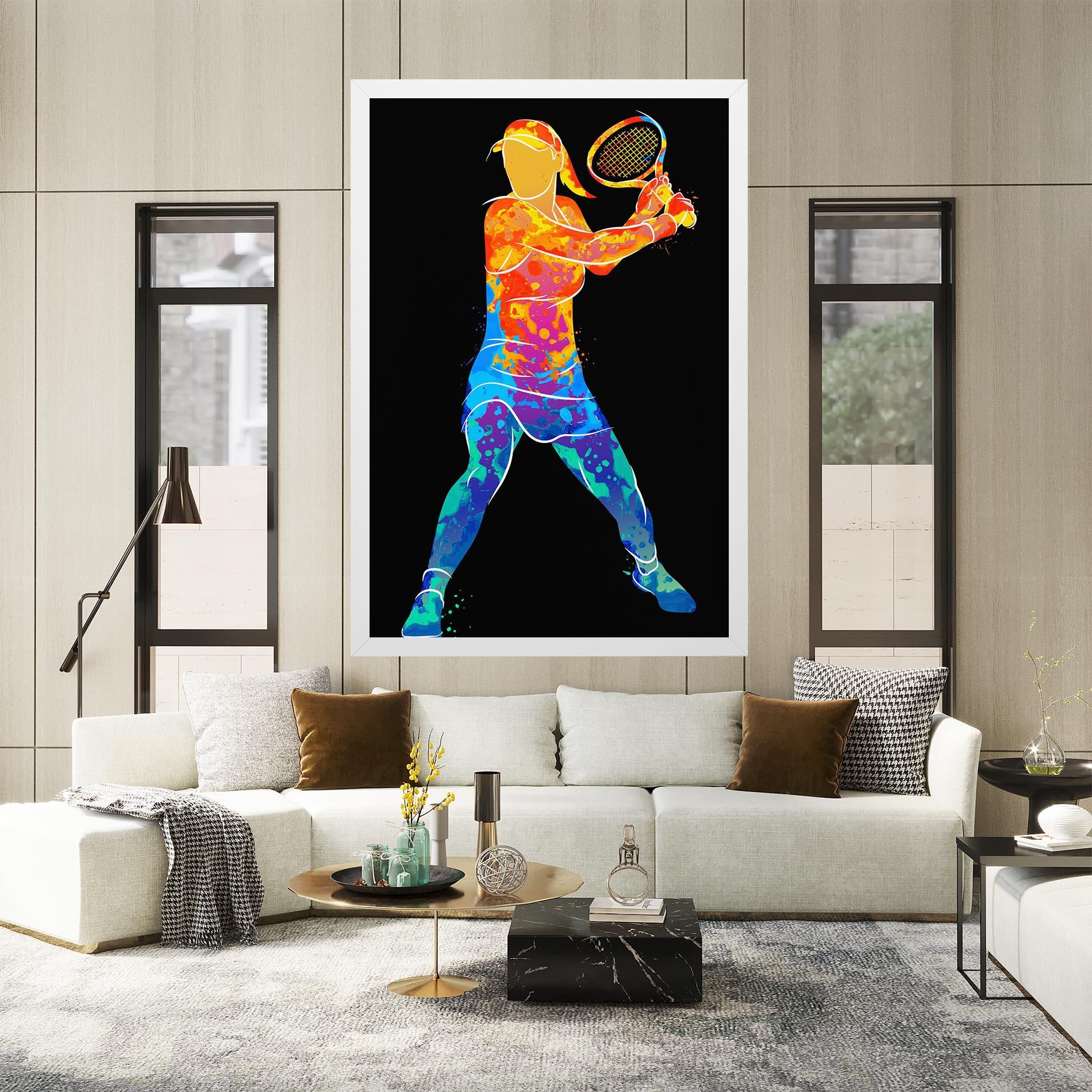 Leinwandbild Green Orange Tennis mockup 2