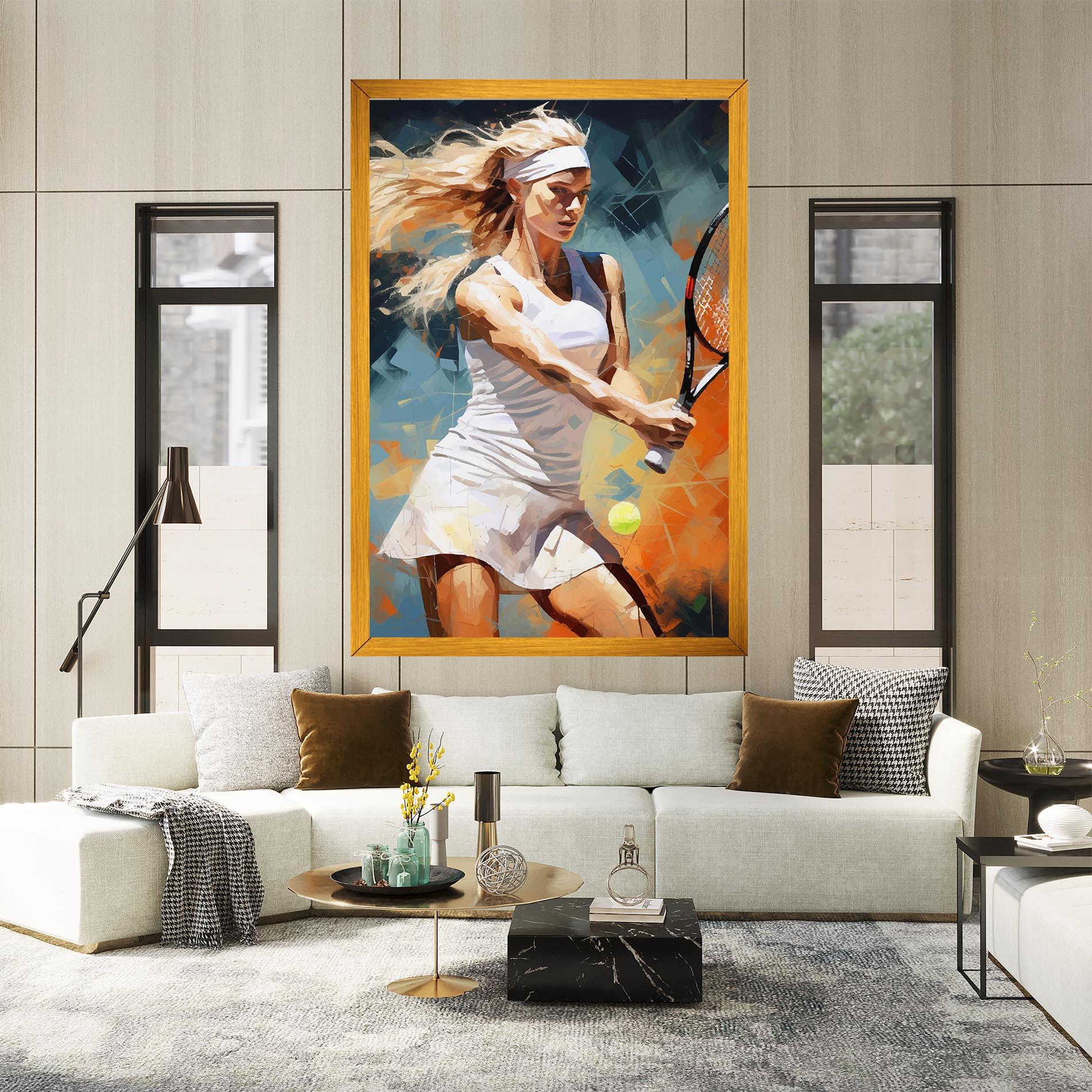 Leinwandbild Blonde Tennis Girl mockup 2