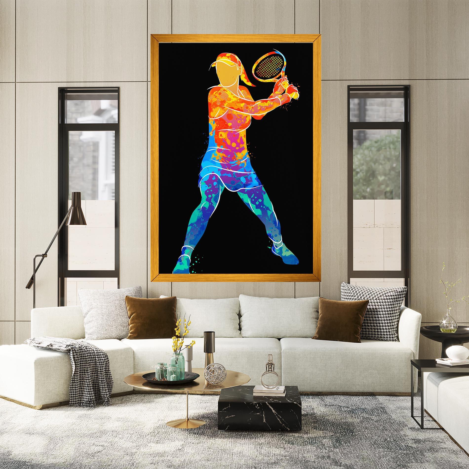 Leinwandbild Green Orange Tennis mockup 2