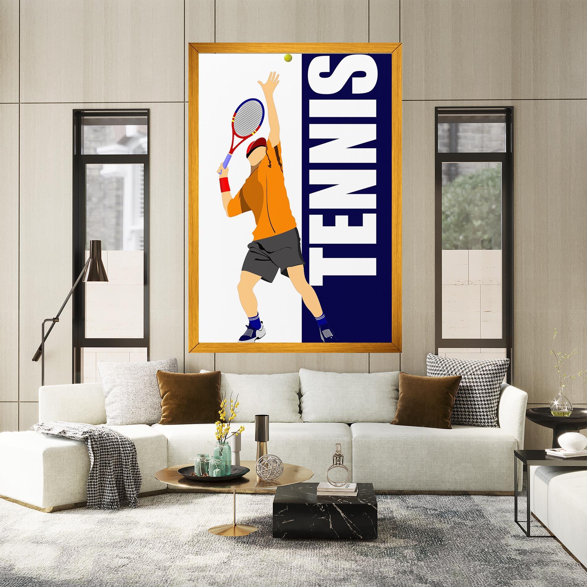 Leinwandbild Orange Tennis Player mockup 2