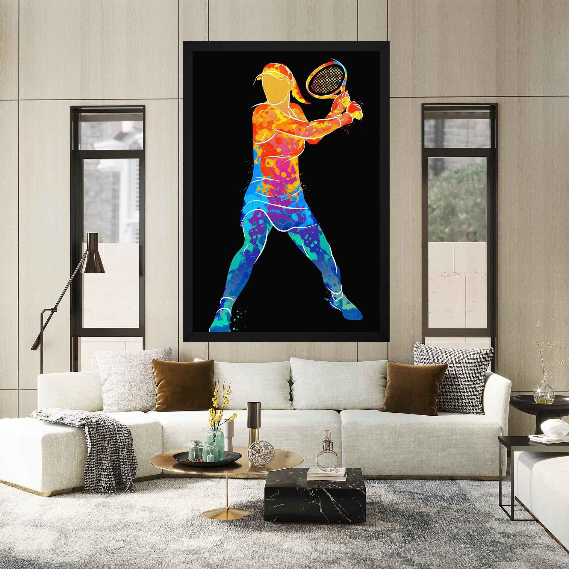 Leinwandbild Green Orange Tennis mockup 2