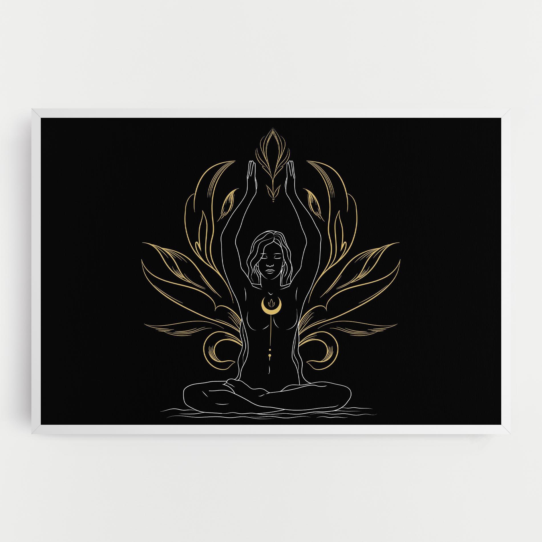 Leinwandbild Gold Yoga Pose mockup 0