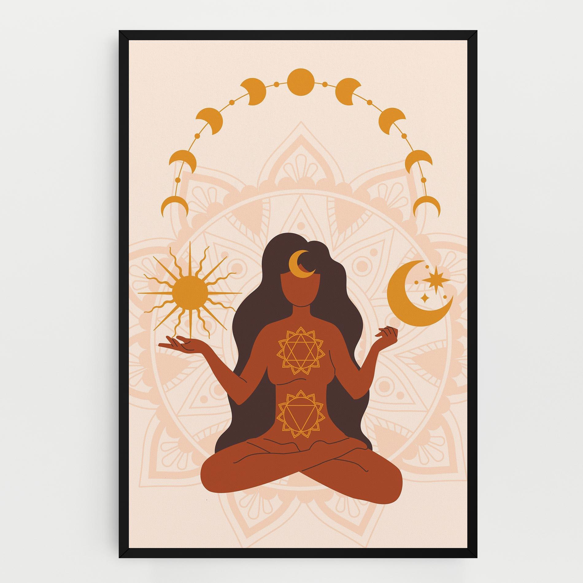 Leinwandbild Moon Sun Meditation mockup 0