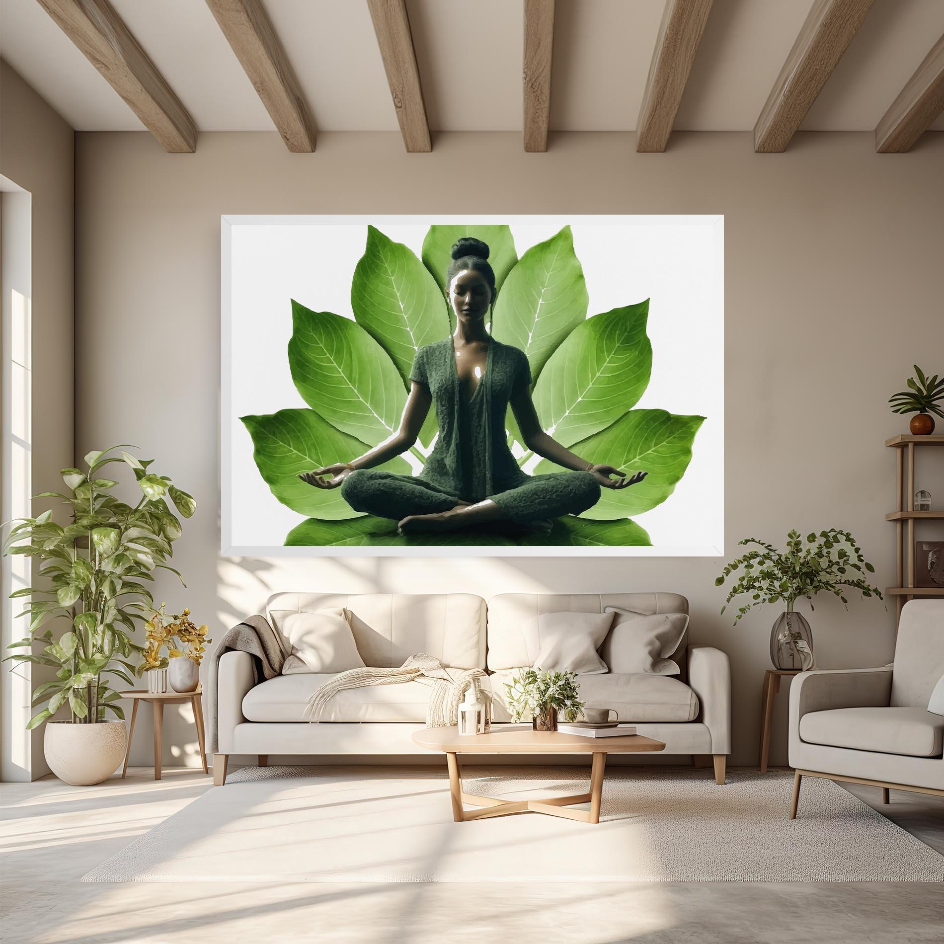 Leinwandbild Leaf Yoga mockup 6