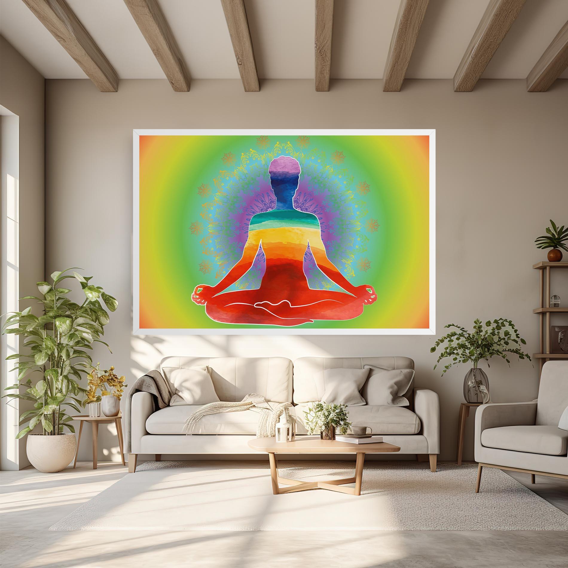 Leinwandbild Rainbow Yoga mockup 6