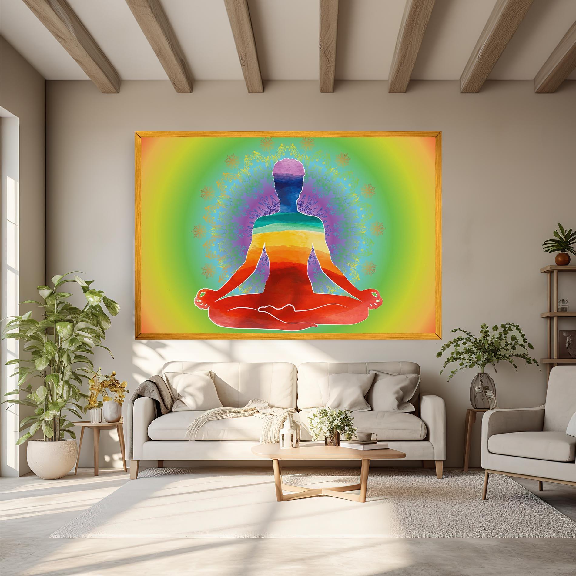 Leinwandbild Rainbow Yoga mockup 6