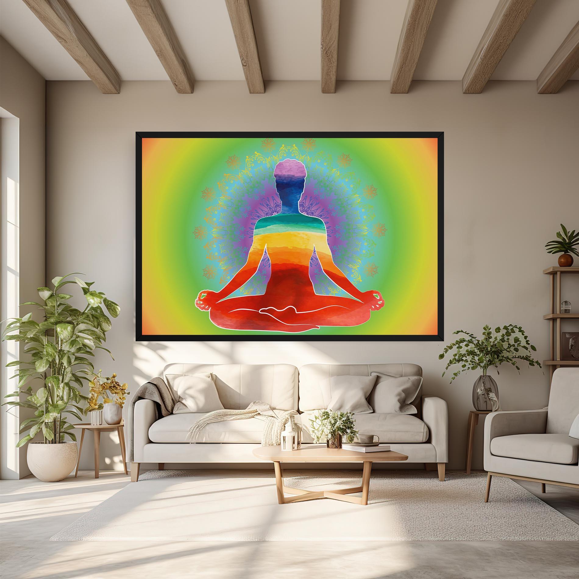 Leinwandbild Rainbow Yoga mockup 6