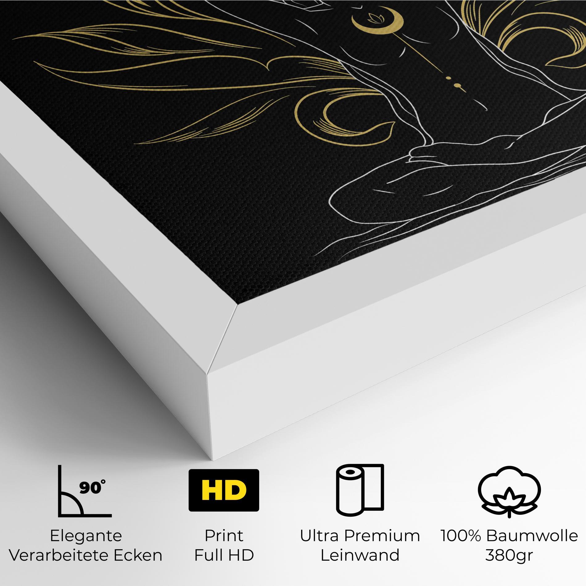 Leinwandbild Gold Yoga Pose mockup 4