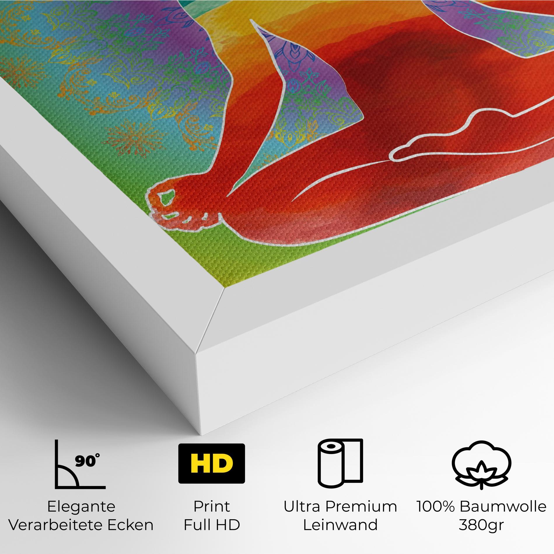 Leinwandbild Rainbow Yoga mockup 4