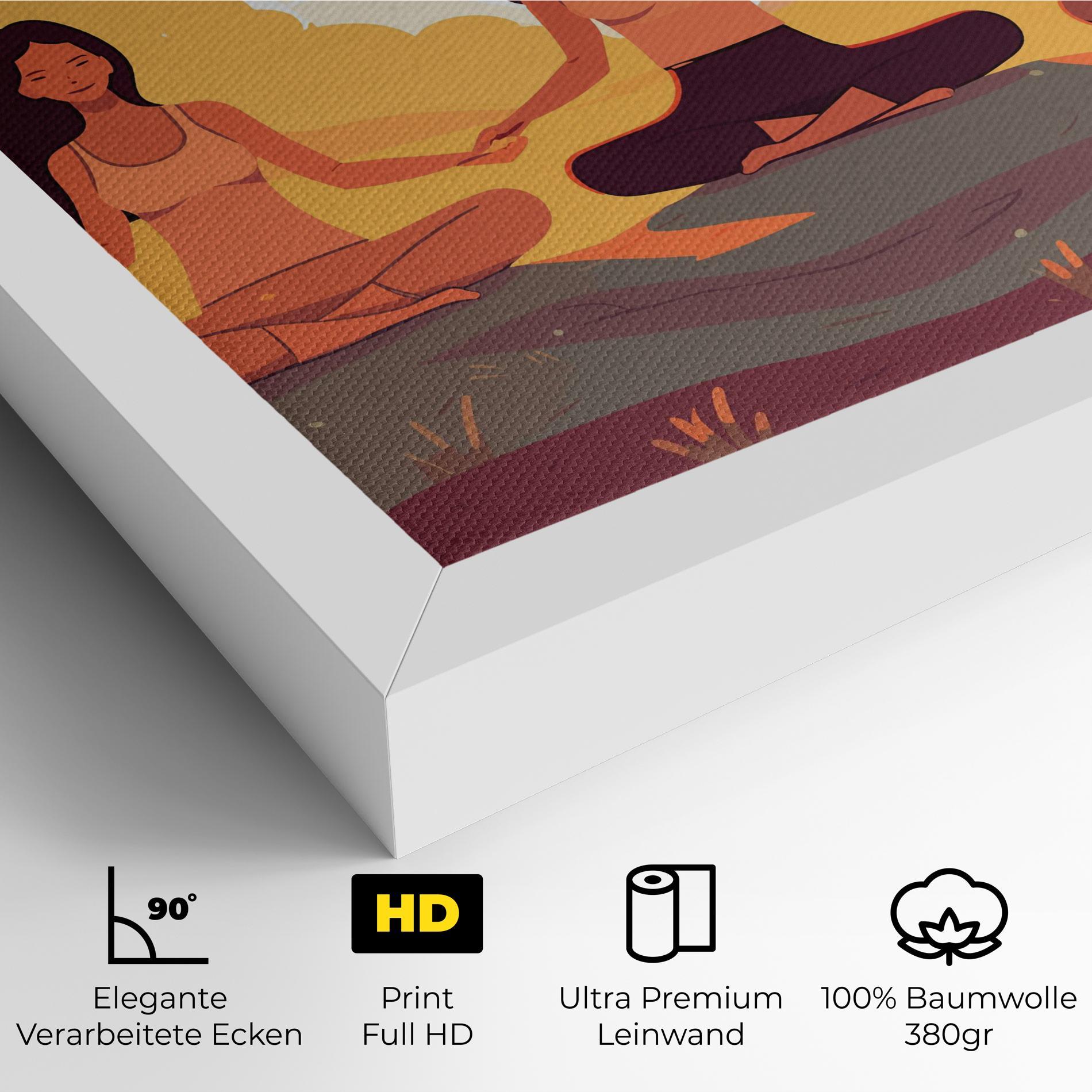 Leinwandbild Three Yoga Girls mockup 4