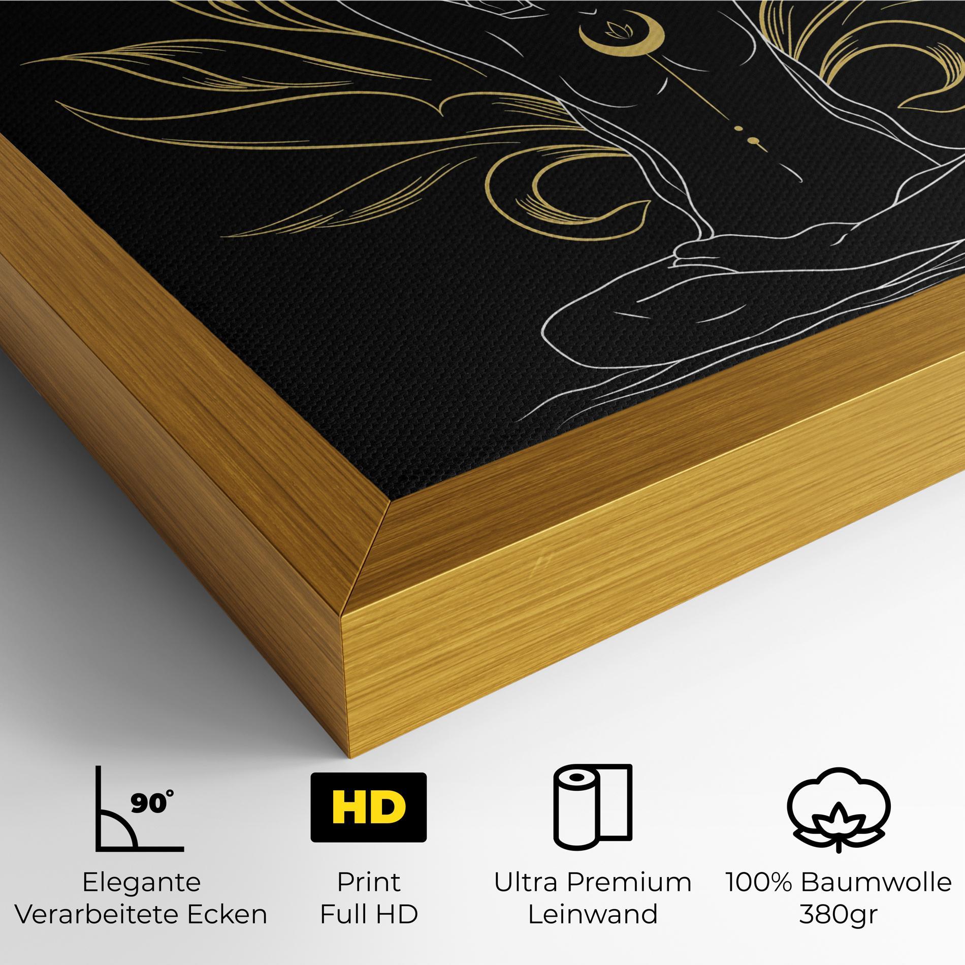Leinwandbild Gold Yoga Pose mockup 4