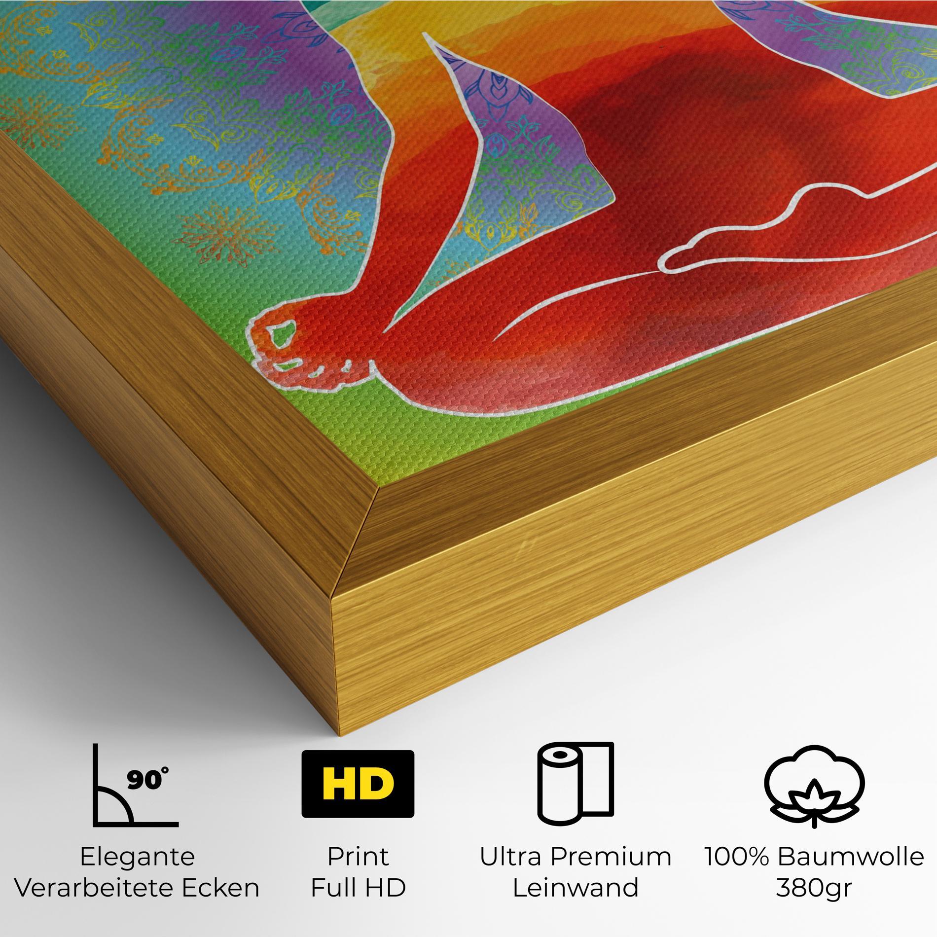 Leinwandbild Rainbow Yoga mockup 4