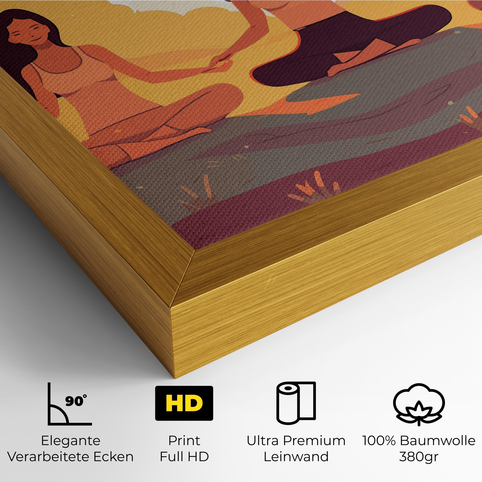 Leinwandbild Three Yoga Girls mockup 4