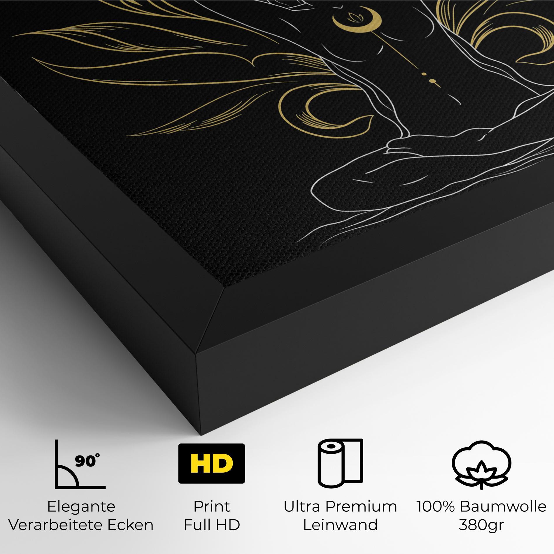 Leinwandbild Gold Yoga Pose mockup 4