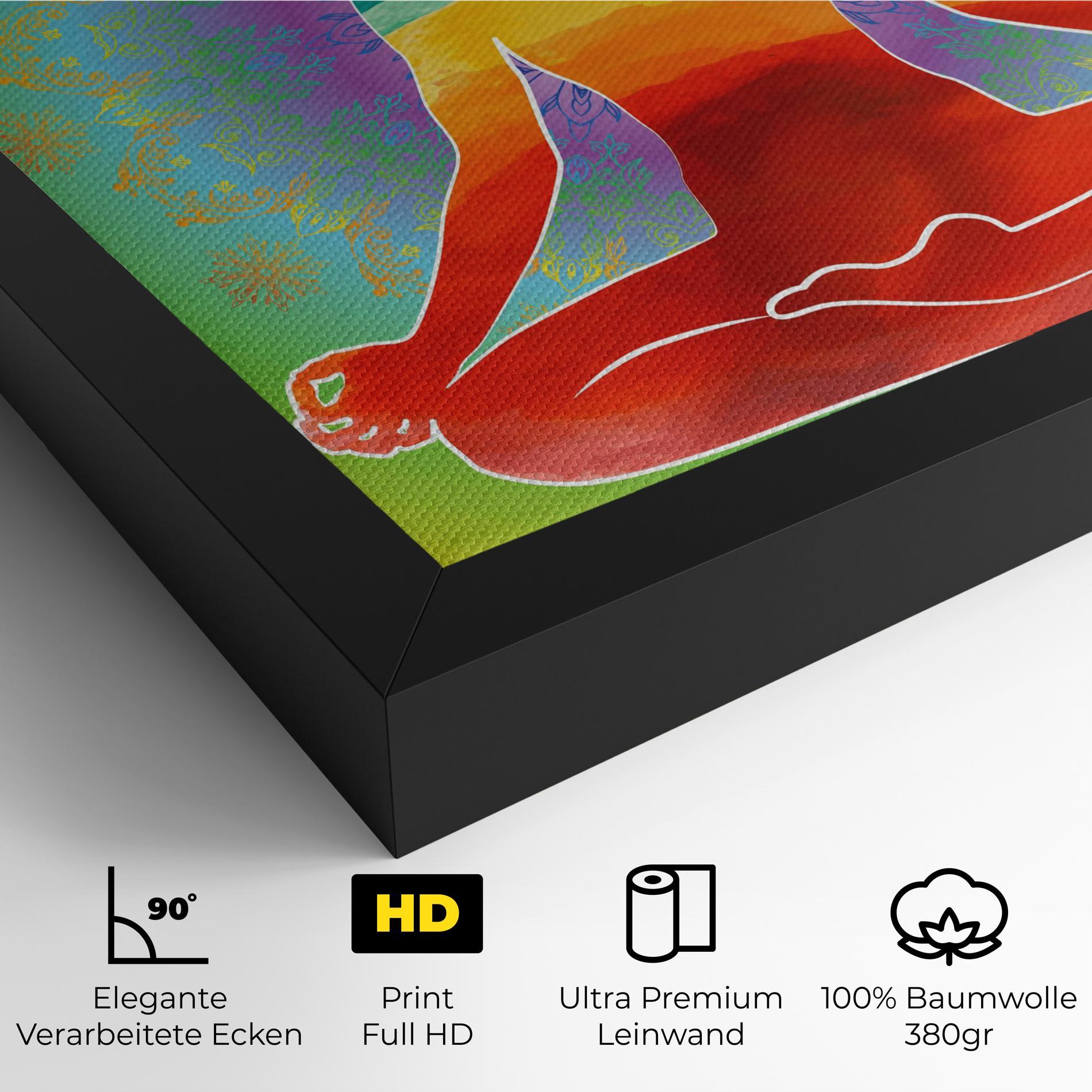 Leinwandbild Rainbow Yoga mockup 4