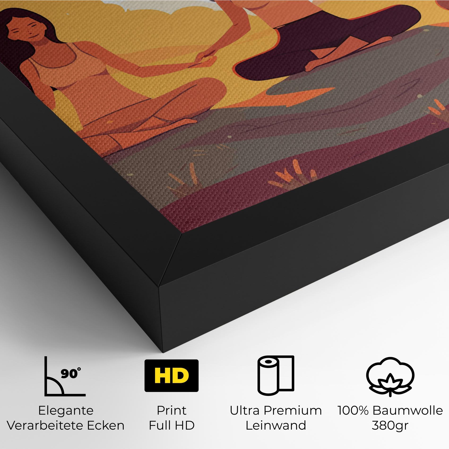 Leinwandbild Three Yoga Girls mockup 4