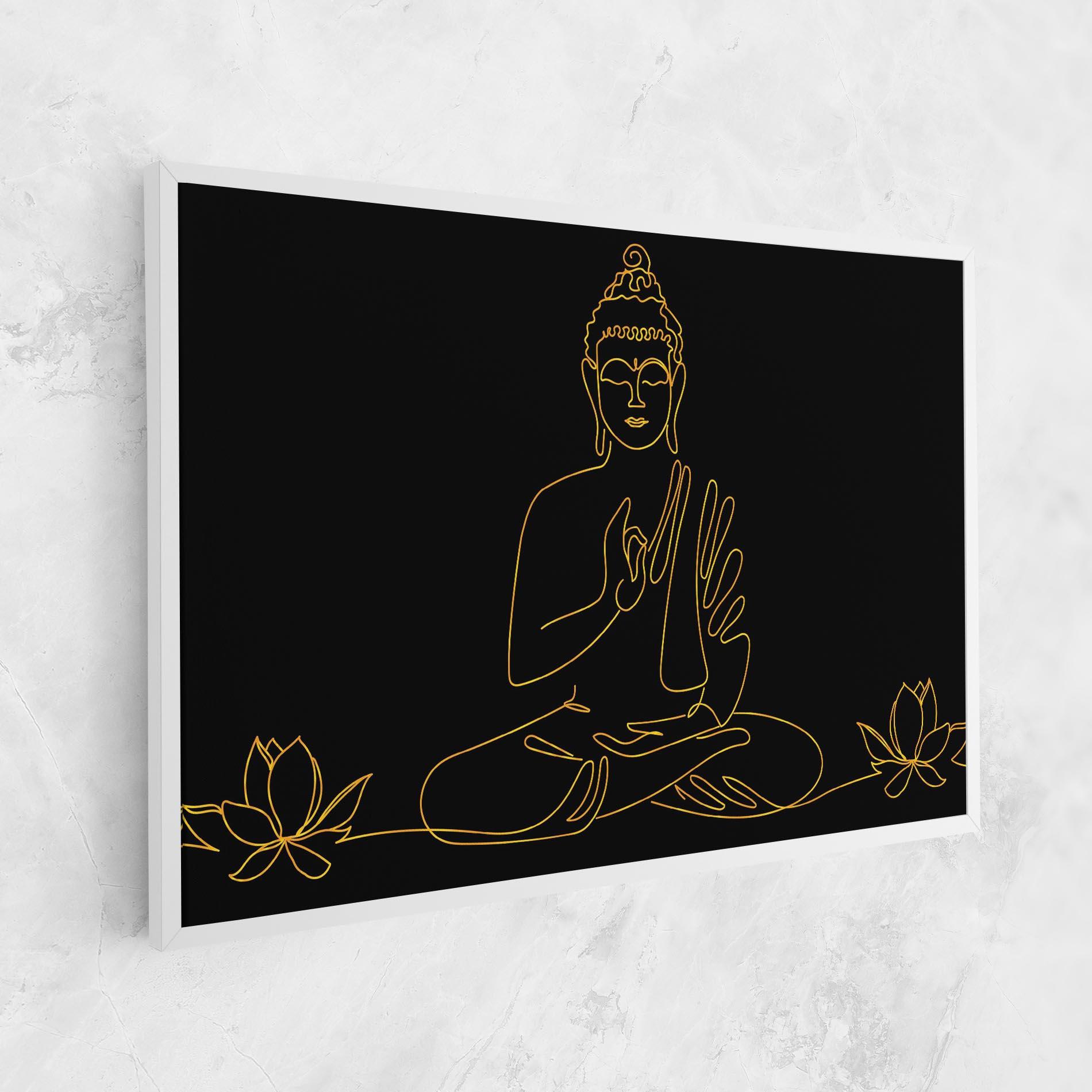 Leinwandbild Buddha Gold Line mockup 1