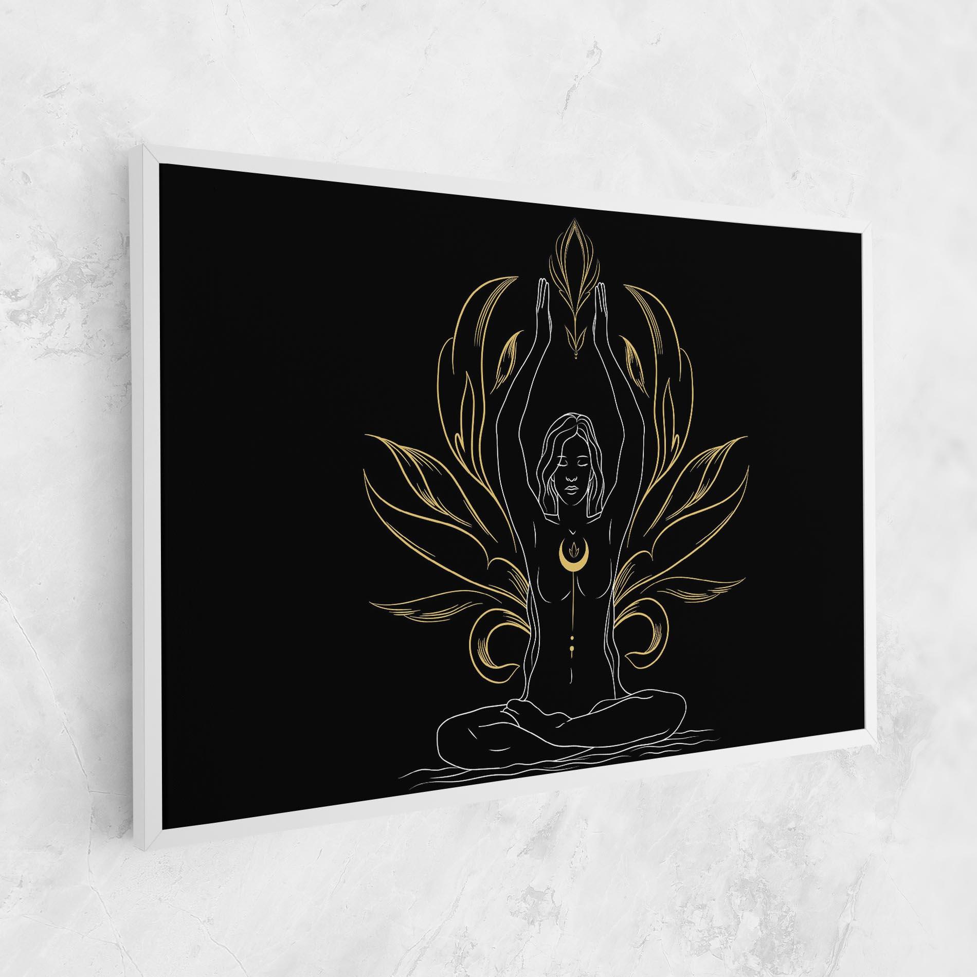 Leinwandbild Gold Yoga Pose mockup 1
