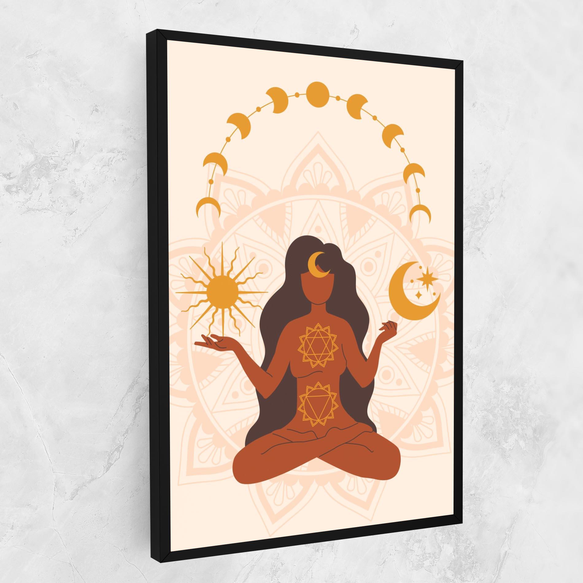 Leinwandbild Moon Sun Meditation mockup 1