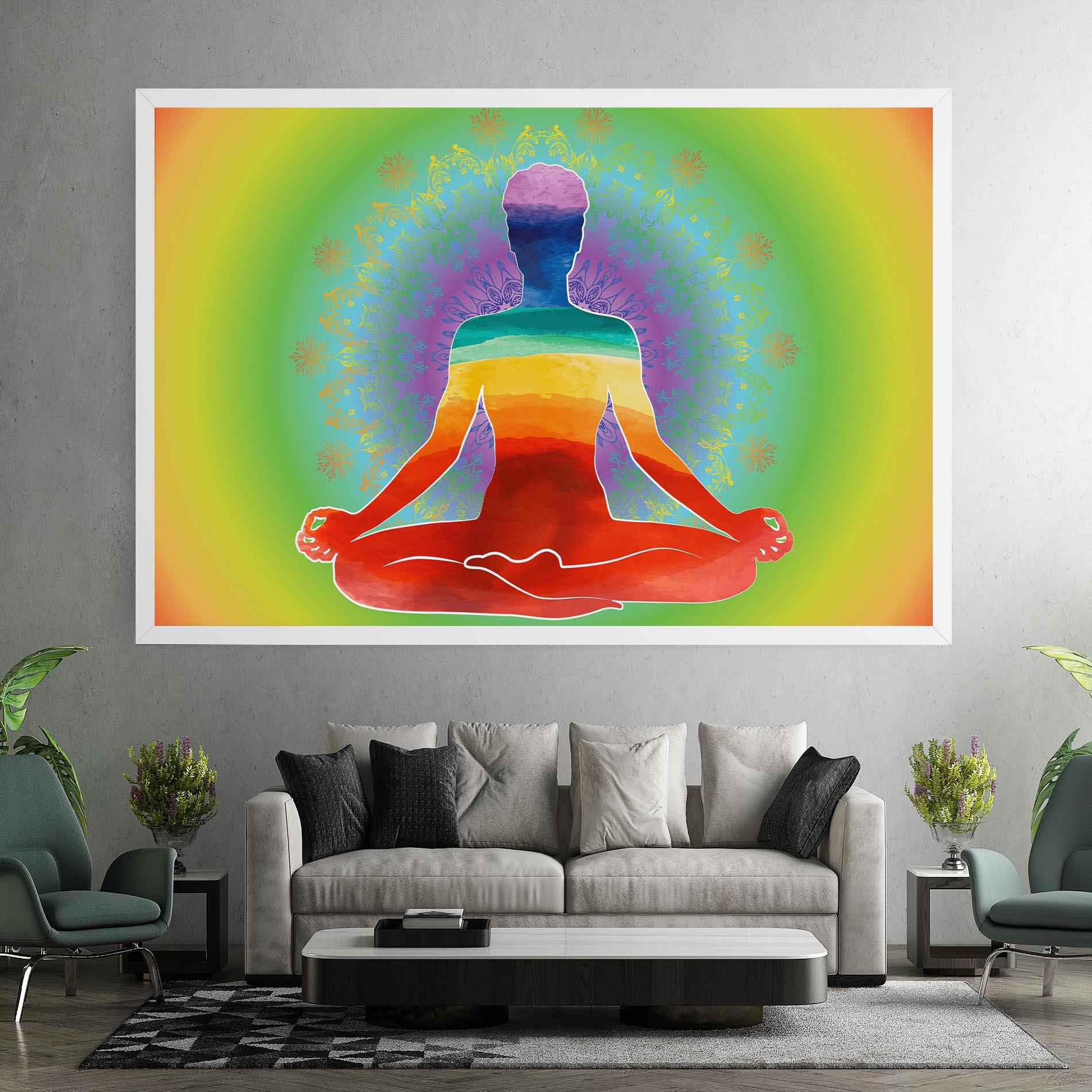 Leinwandbild Rainbow Yoga mockup 7