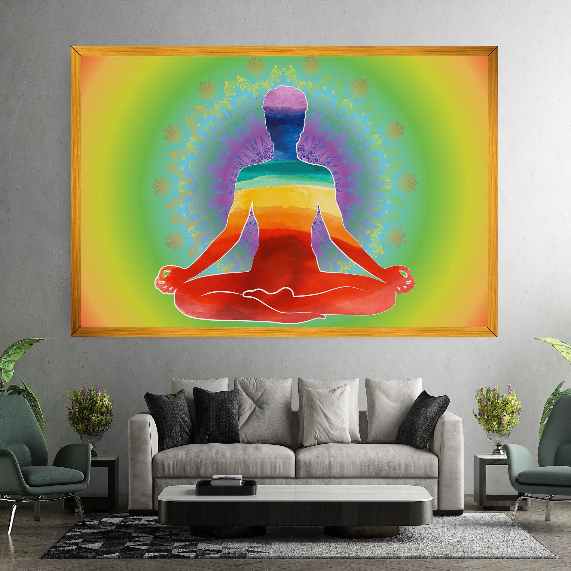 Leinwandbild Rainbow Yoga mockup 7