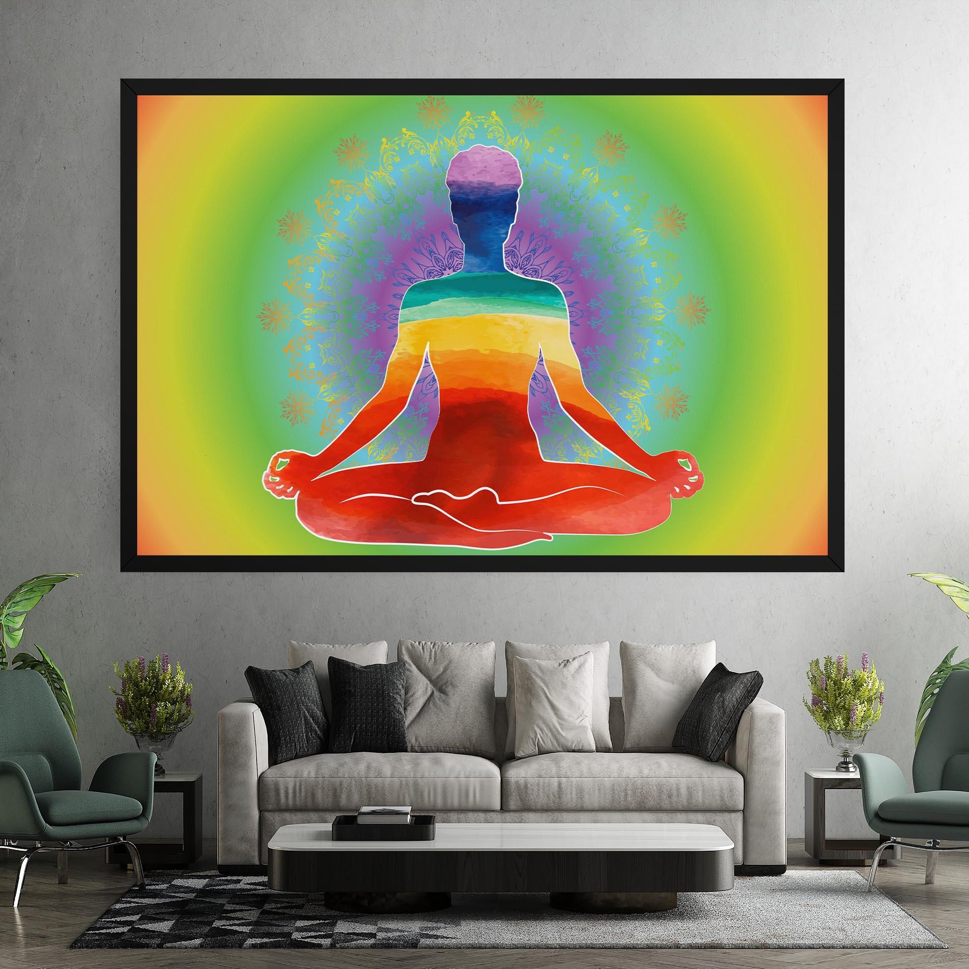 Leinwandbild Rainbow Yoga mockup 7