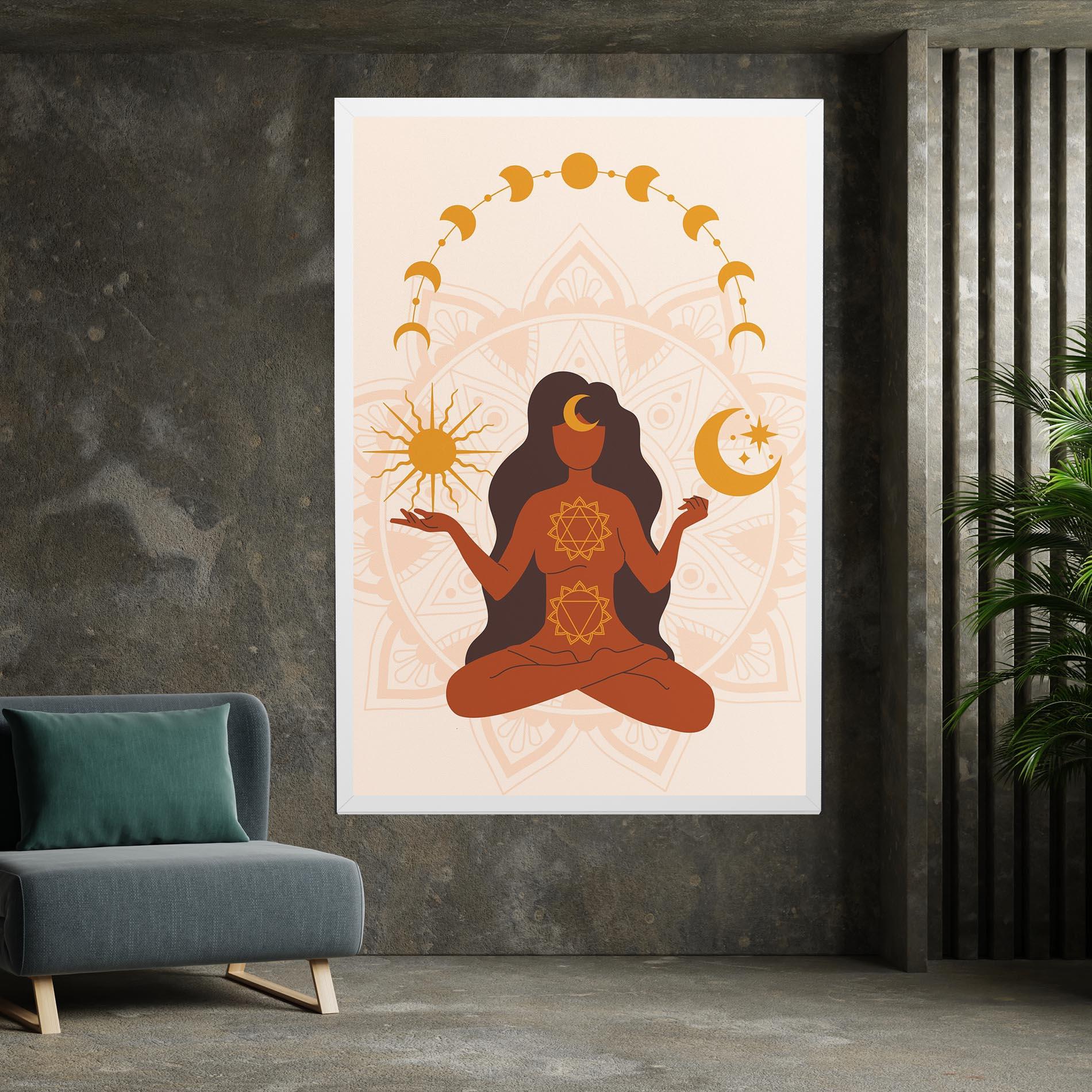 Leinwandbild Moon Sun Meditation mockup 7
