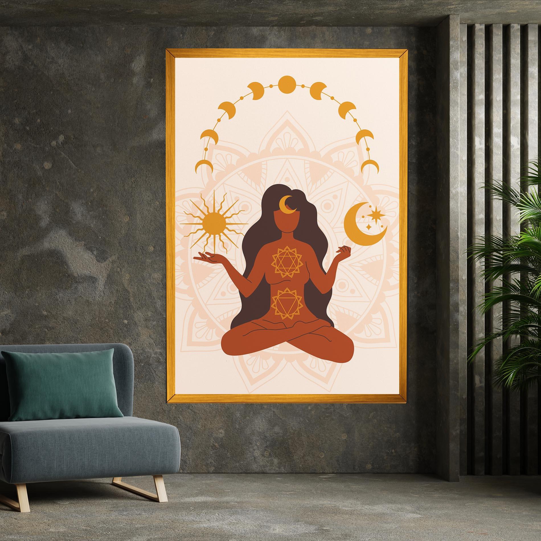 Leinwandbild Moon Sun Meditation mockup 7