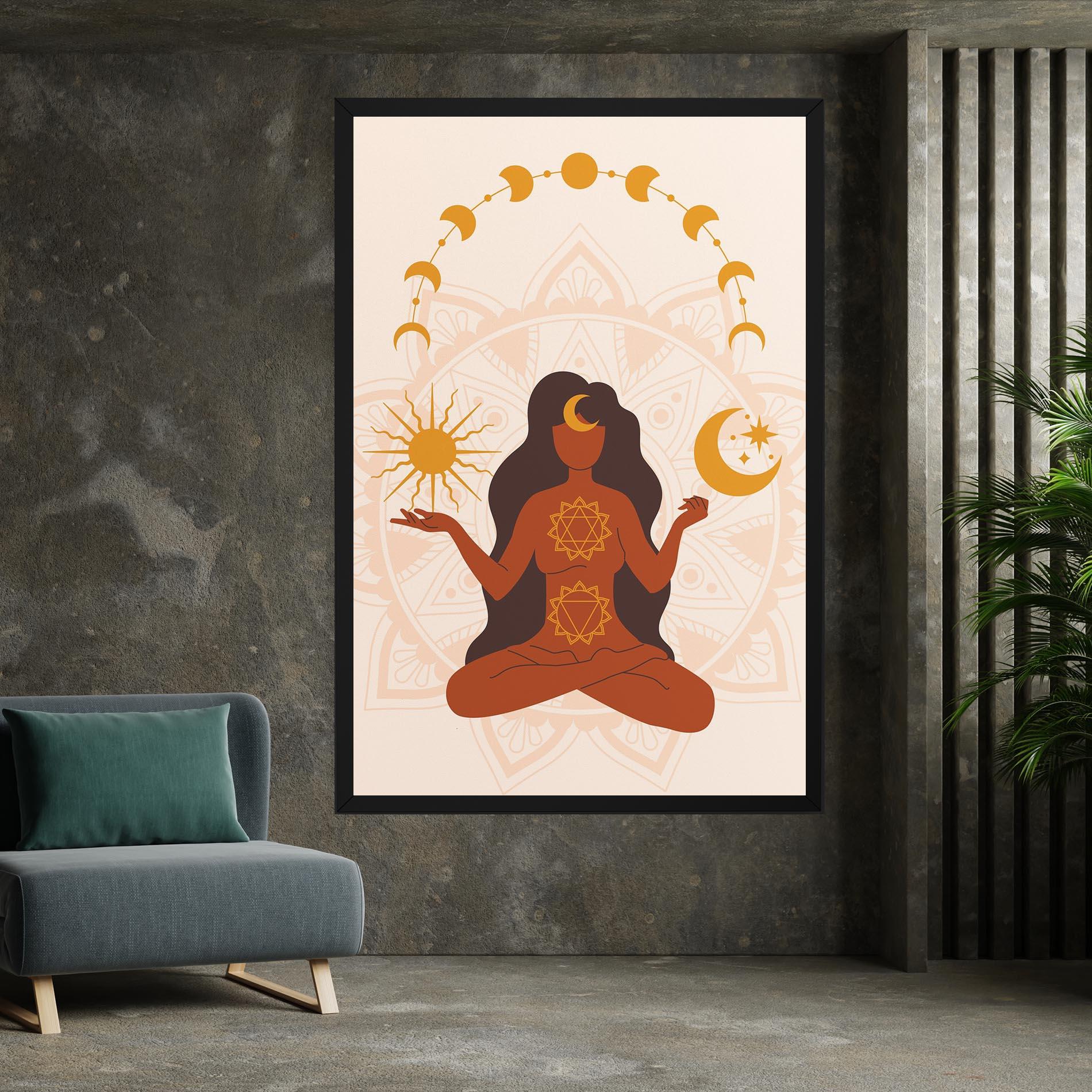 Leinwandbild Moon Sun Meditation mockup 7
