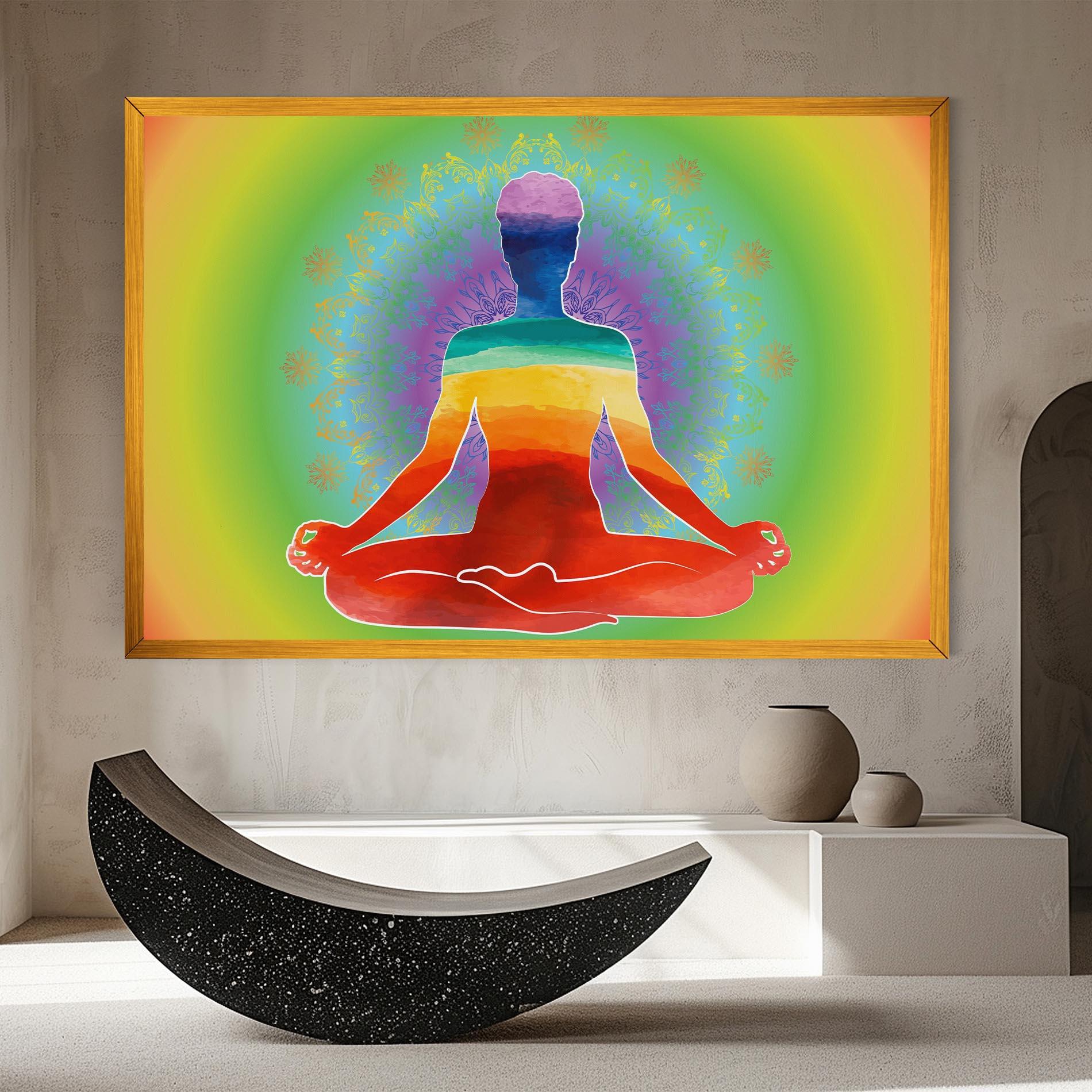 Leinwandbild Rainbow Yoga mockup 8