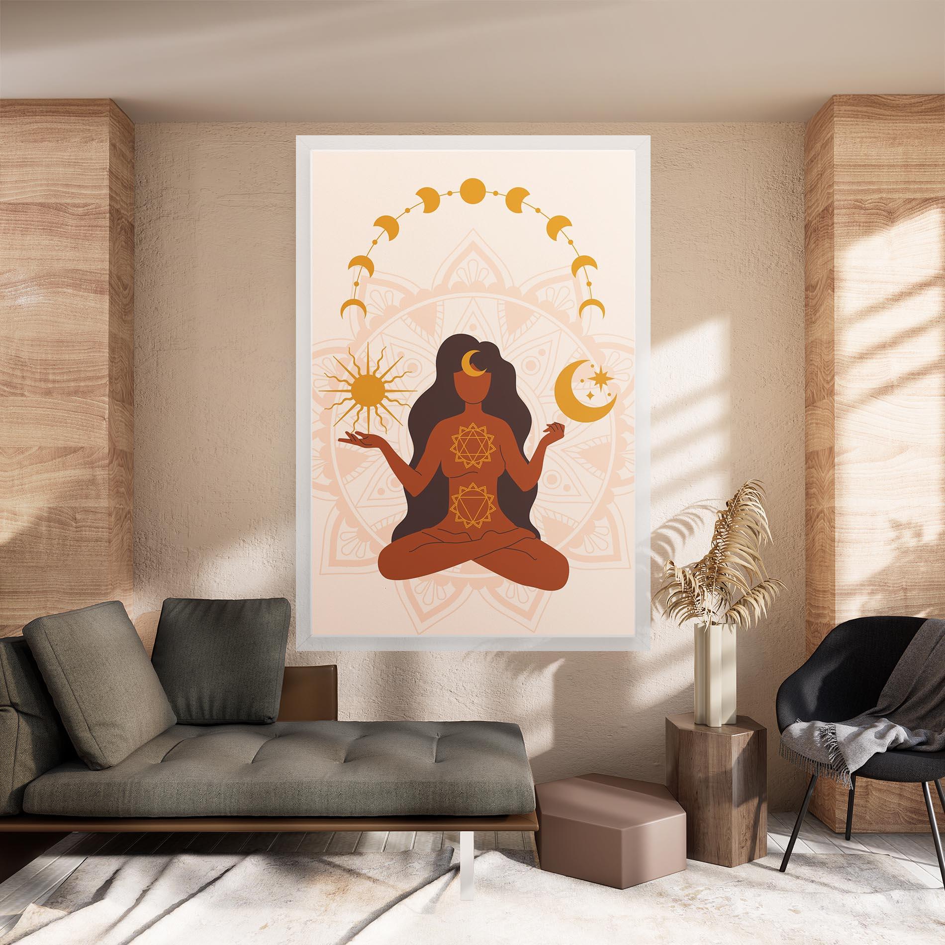 Leinwandbild Moon Sun Meditation mockup 8