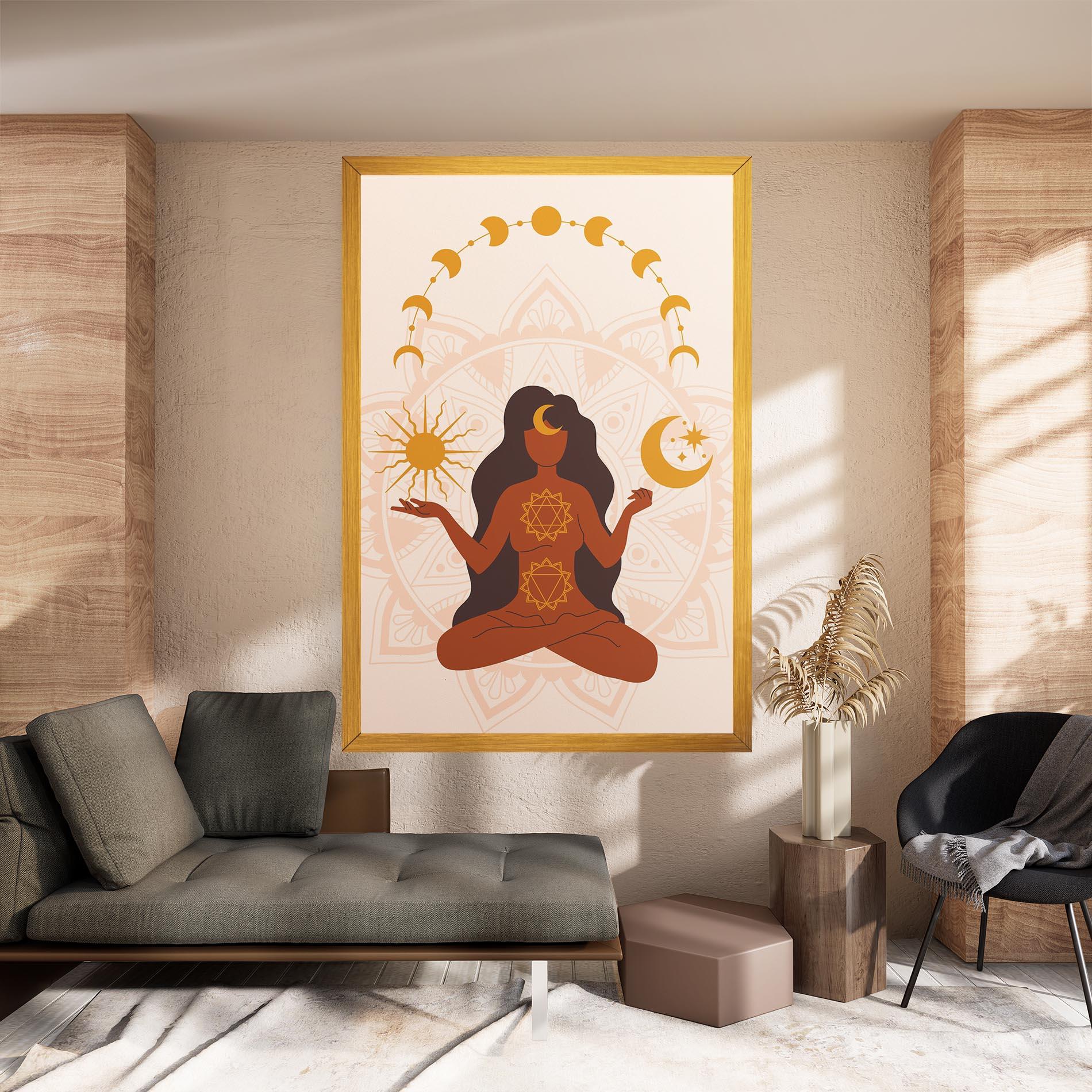 Leinwandbild Moon Sun Meditation mockup 8