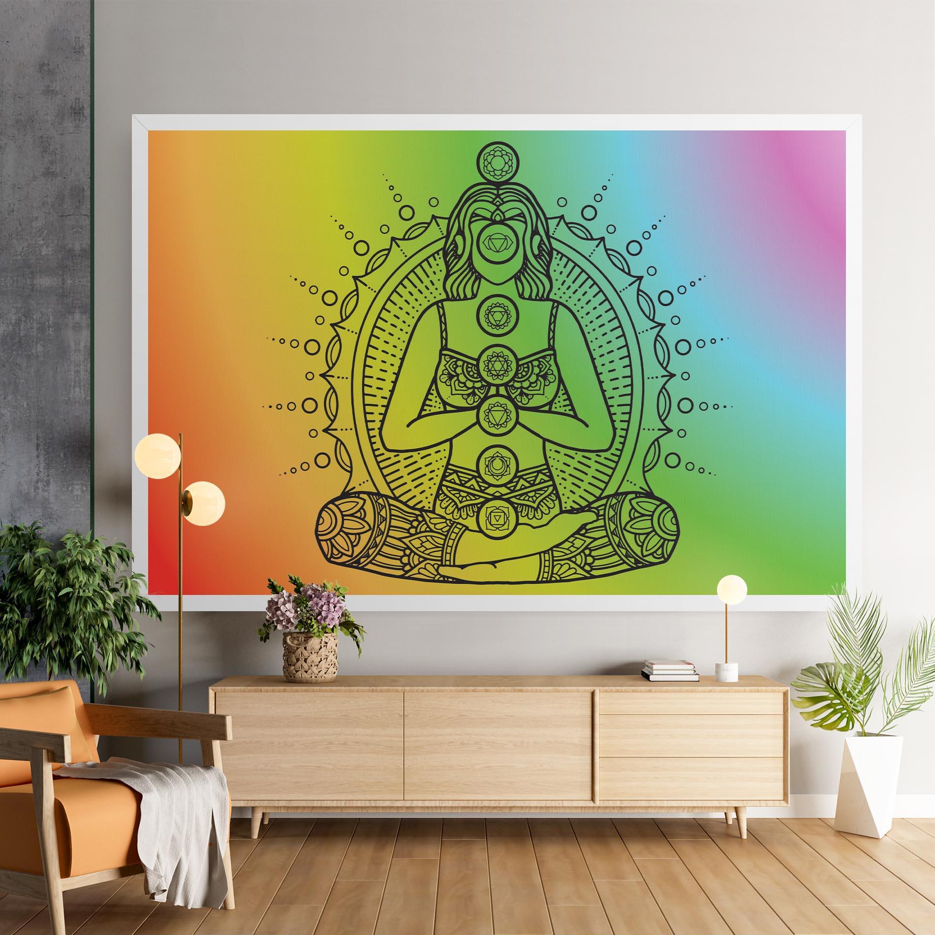 Leinwandbild Girl Meditation mockup 9