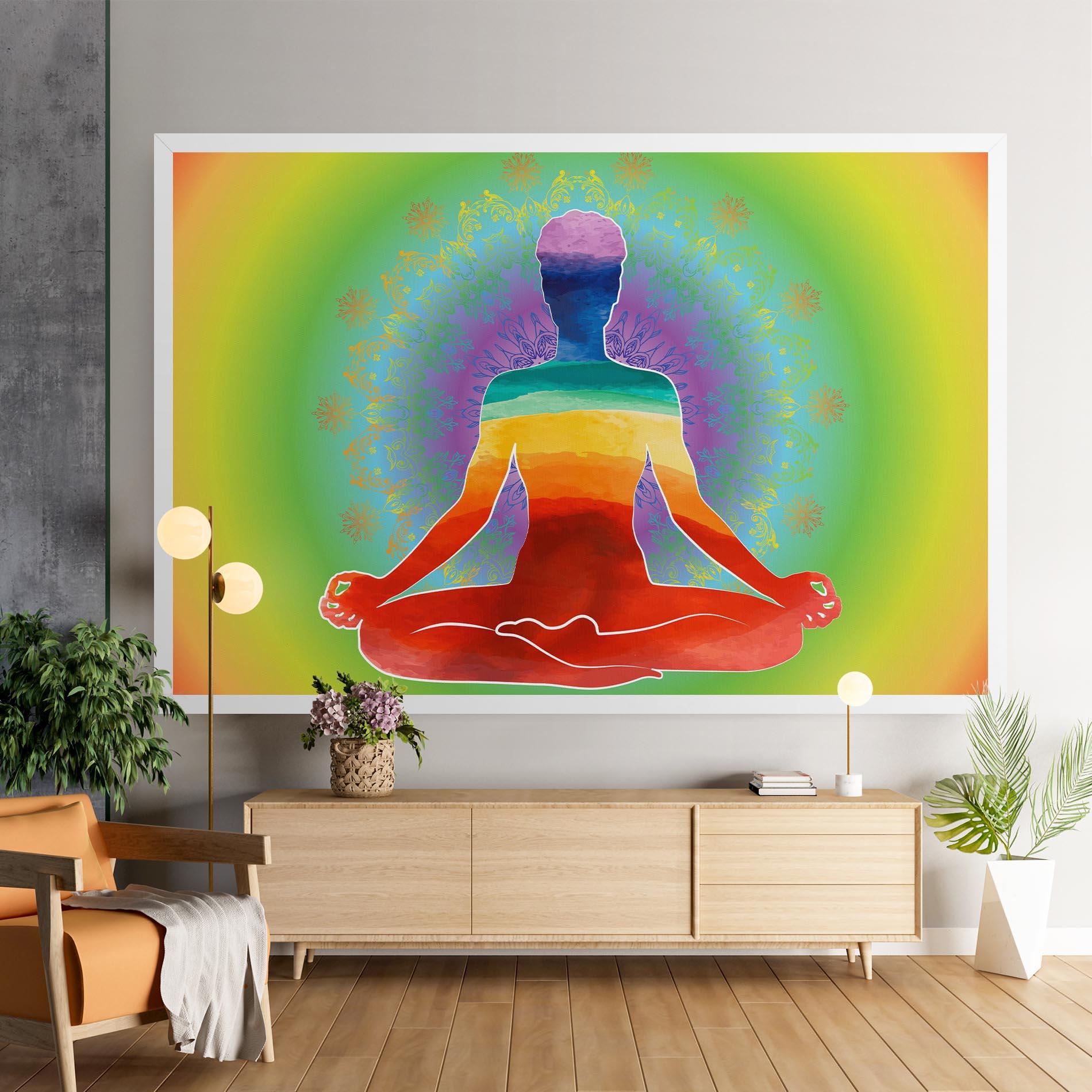 Leinwandbild Rainbow Yoga mockup 9