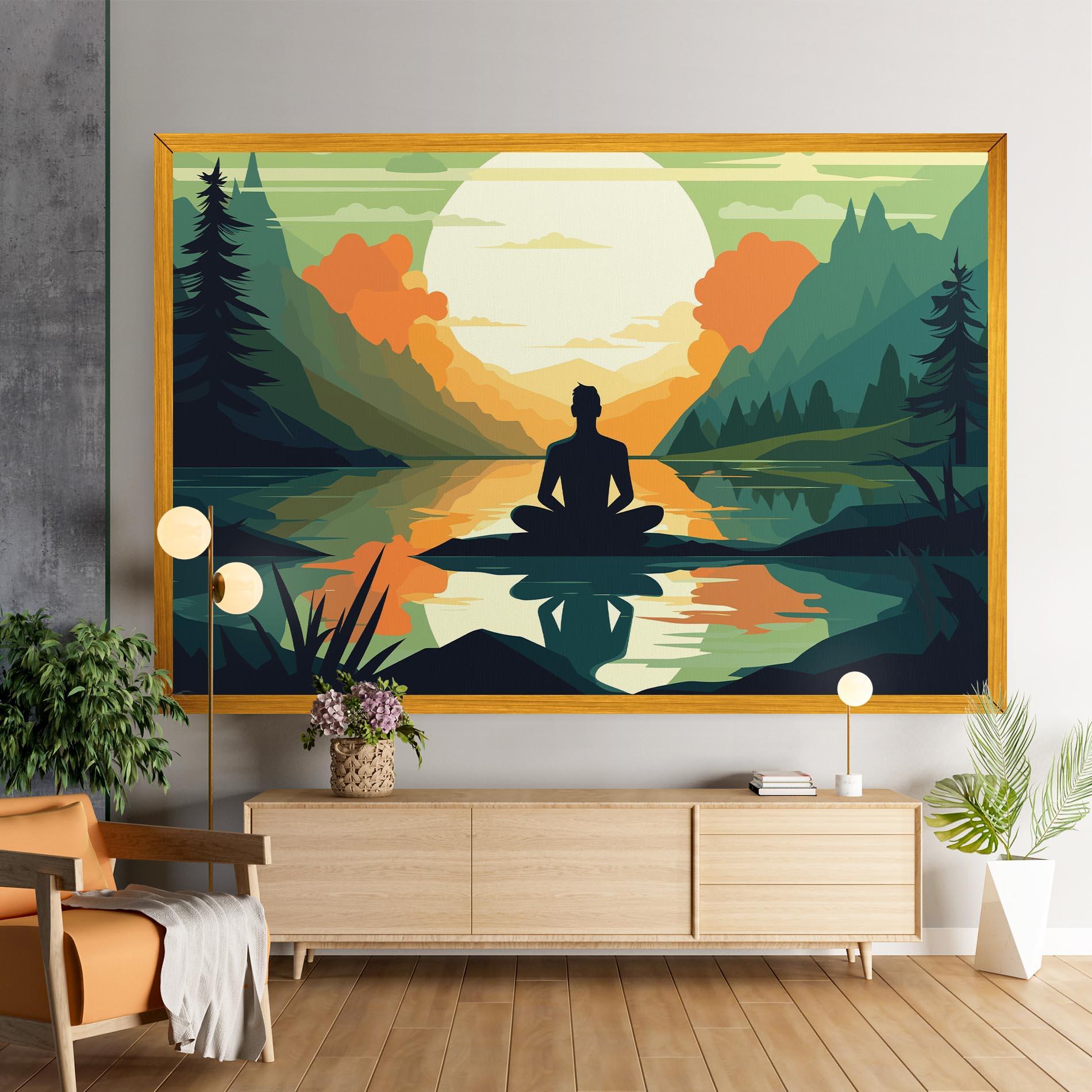 Leinwandbild Forest Yoga mockup 9