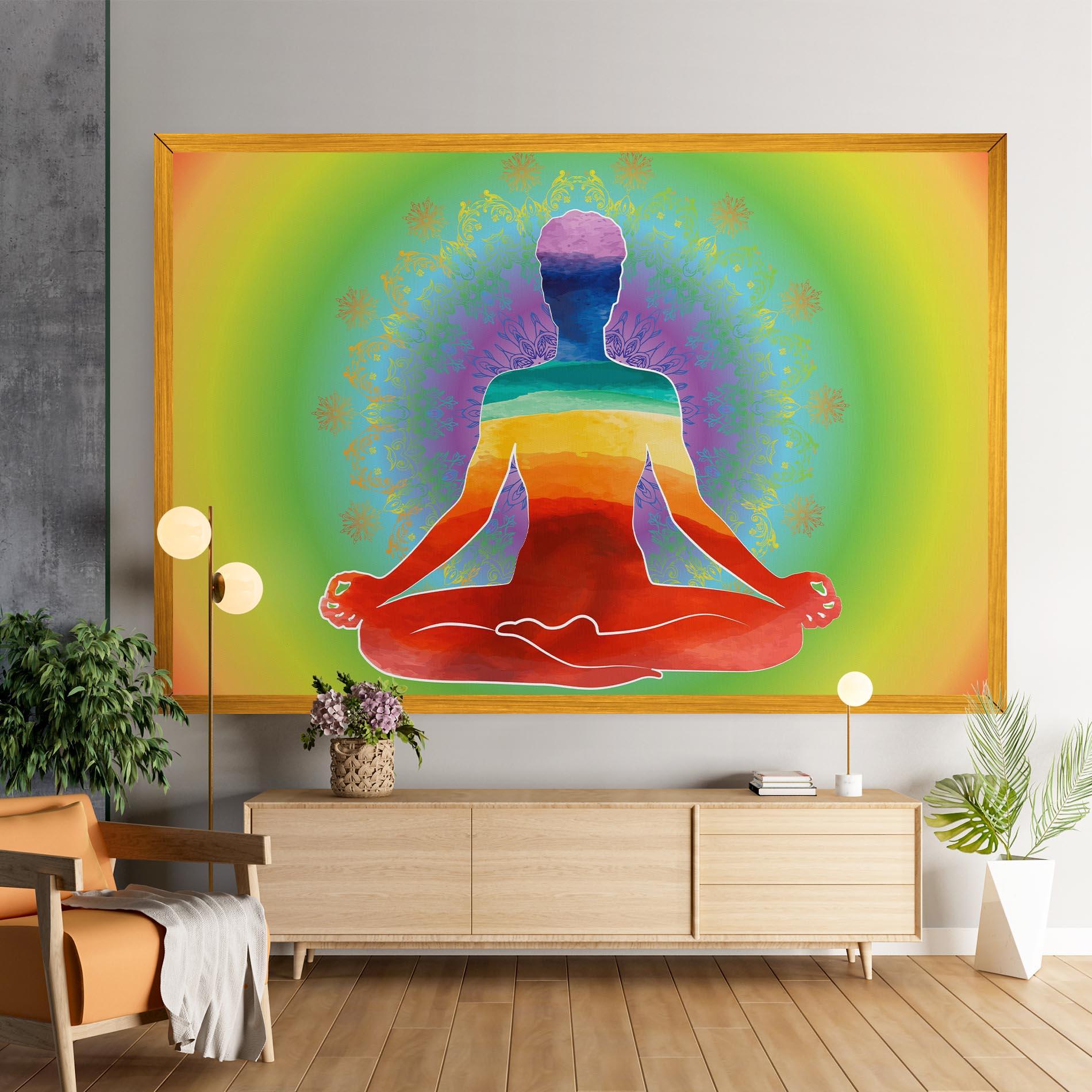 Leinwandbild Rainbow Yoga mockup 9