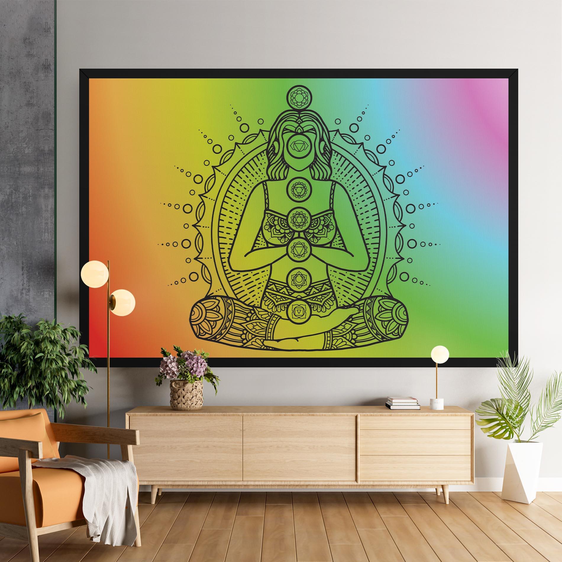 Leinwandbild Girl Meditation mockup 9