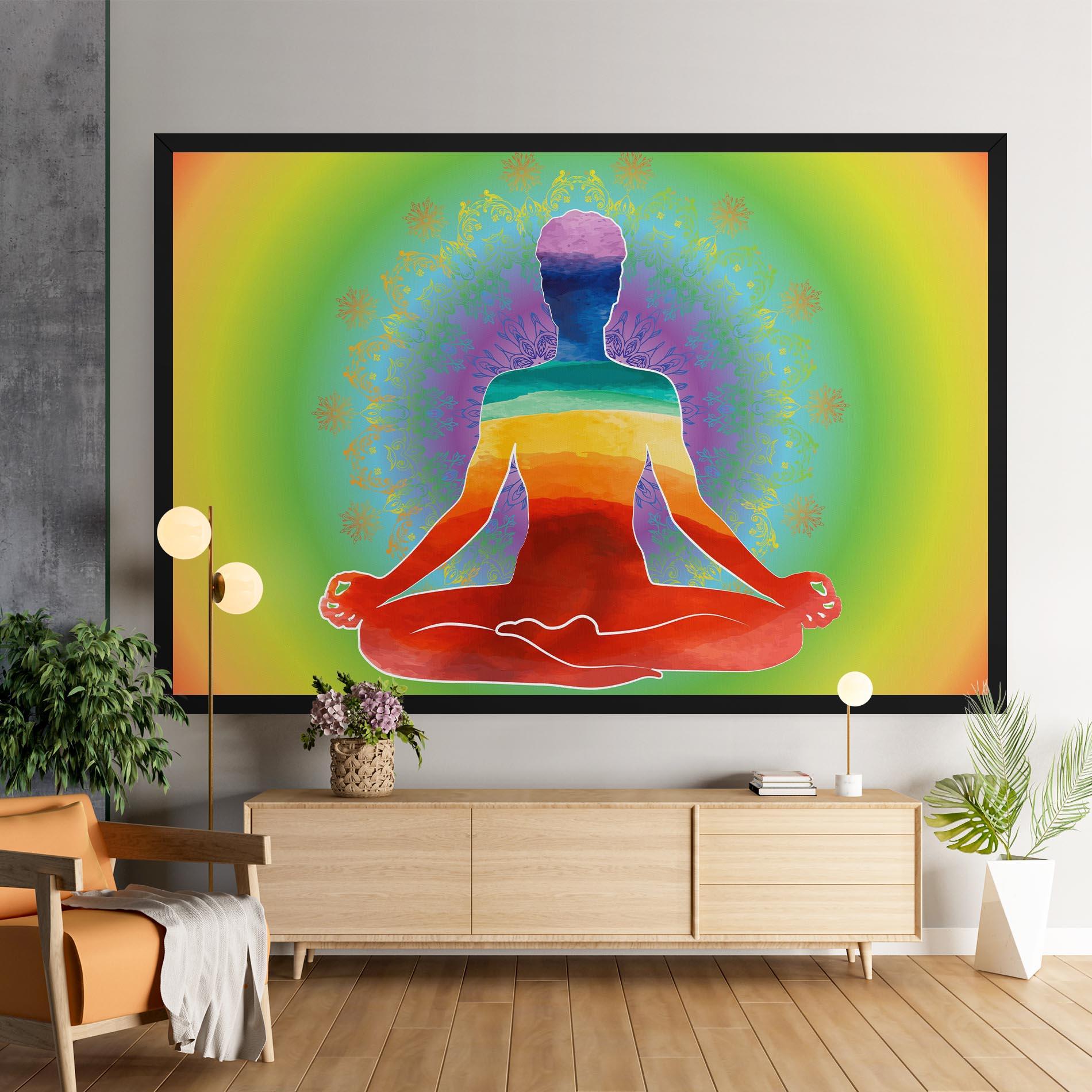 Leinwandbild Rainbow Yoga mockup 9