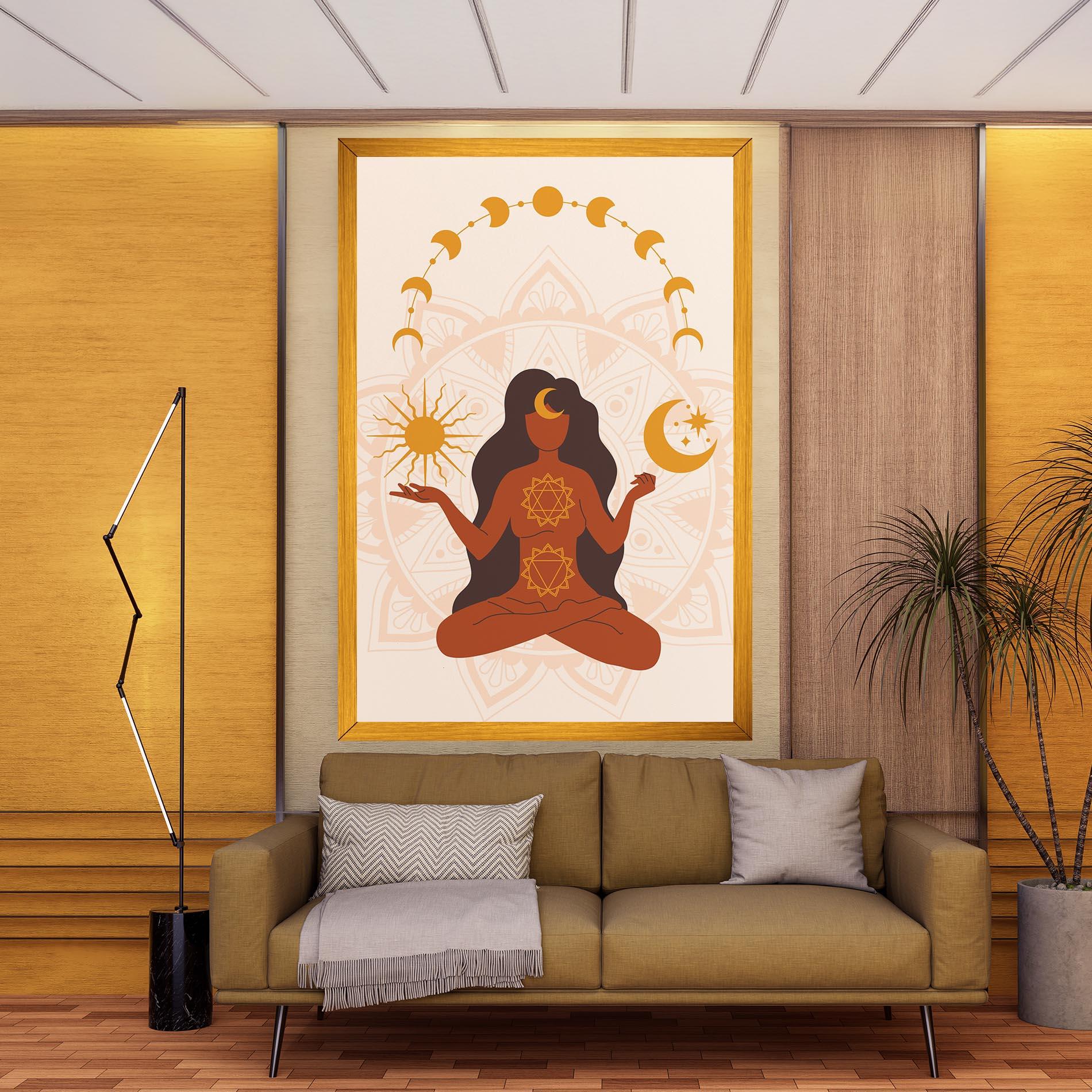 Leinwandbild Moon Sun Meditation mockup 9