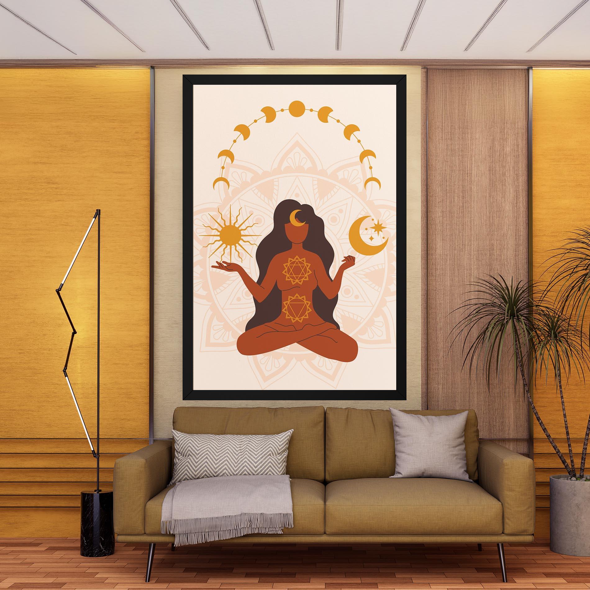 Leinwandbild Moon Sun Meditation mockup 9