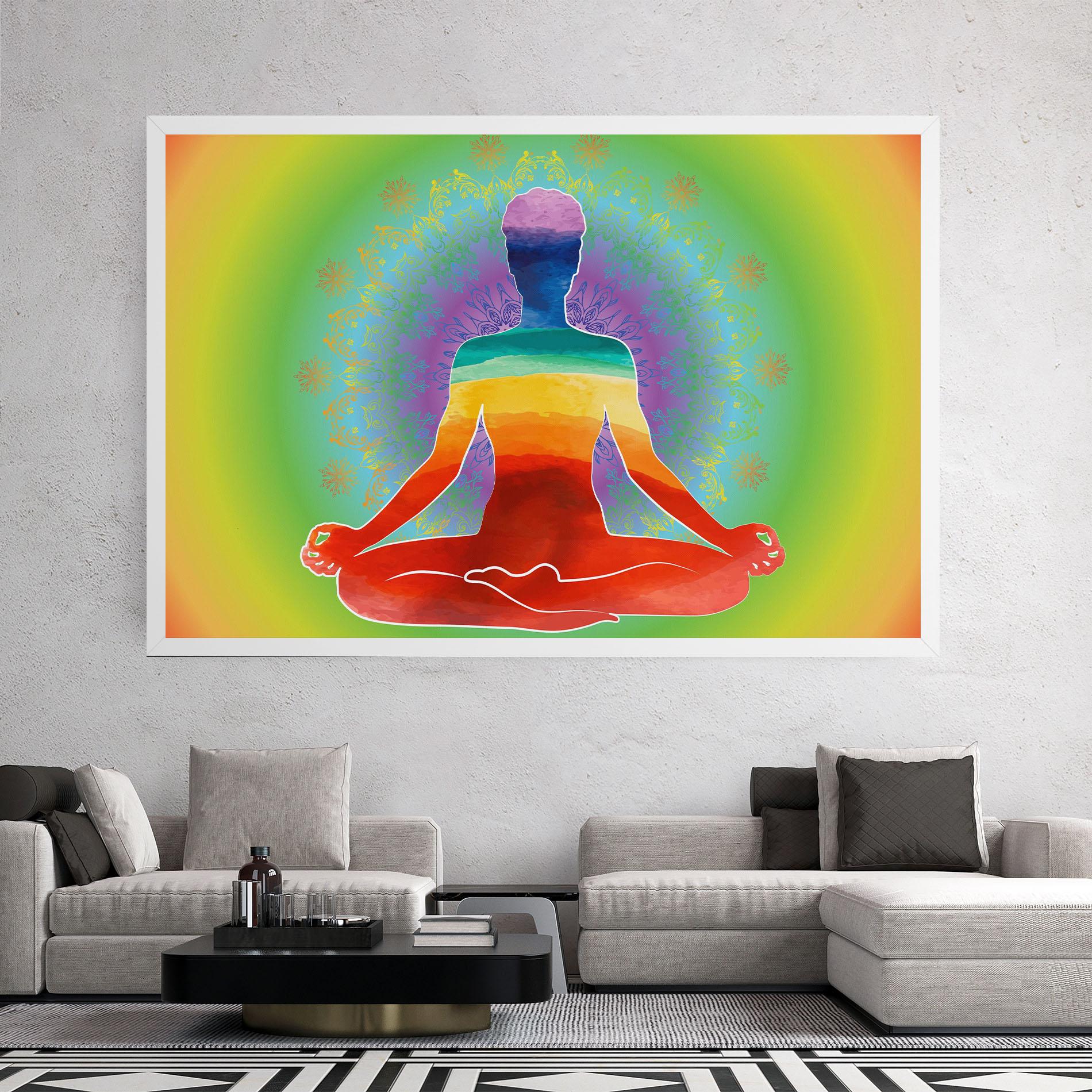 Leinwandbild Rainbow Yoga mockup 2